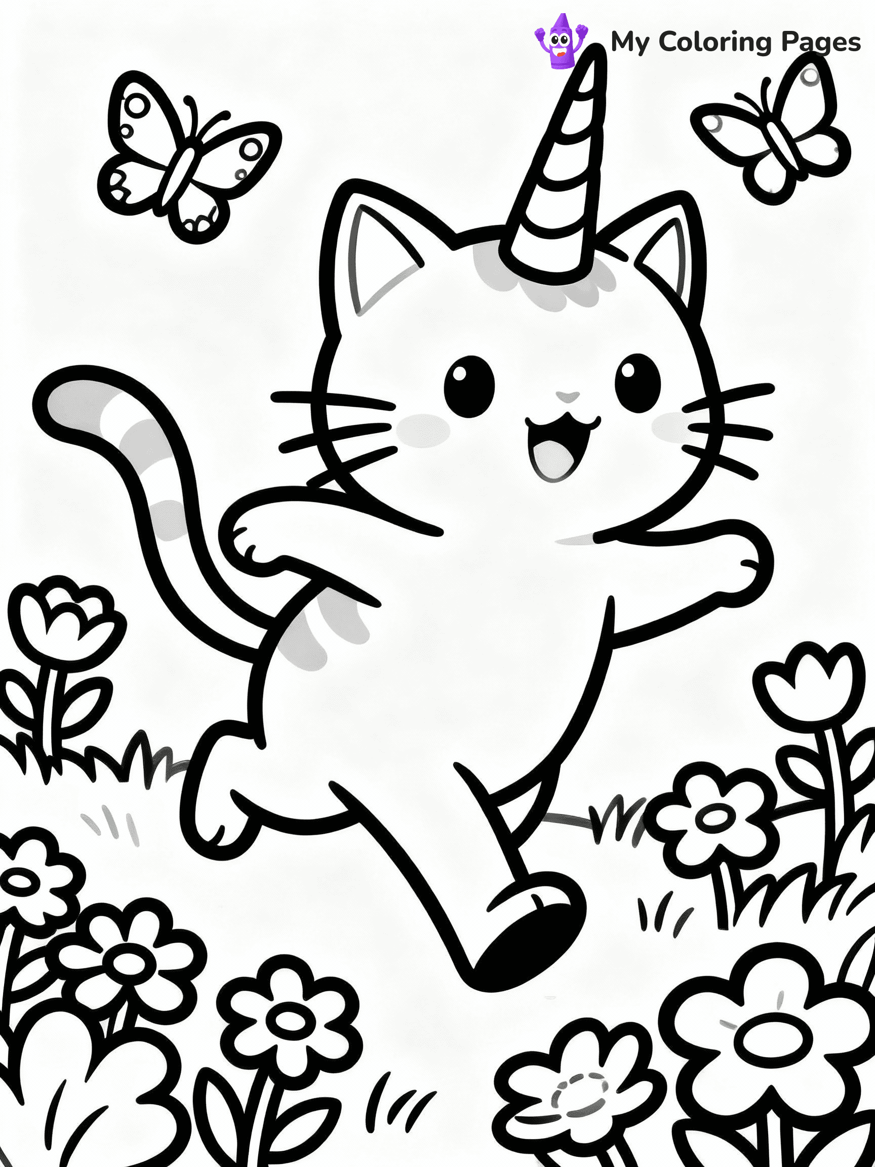 Unicorn Cat Coloring Pages - 31