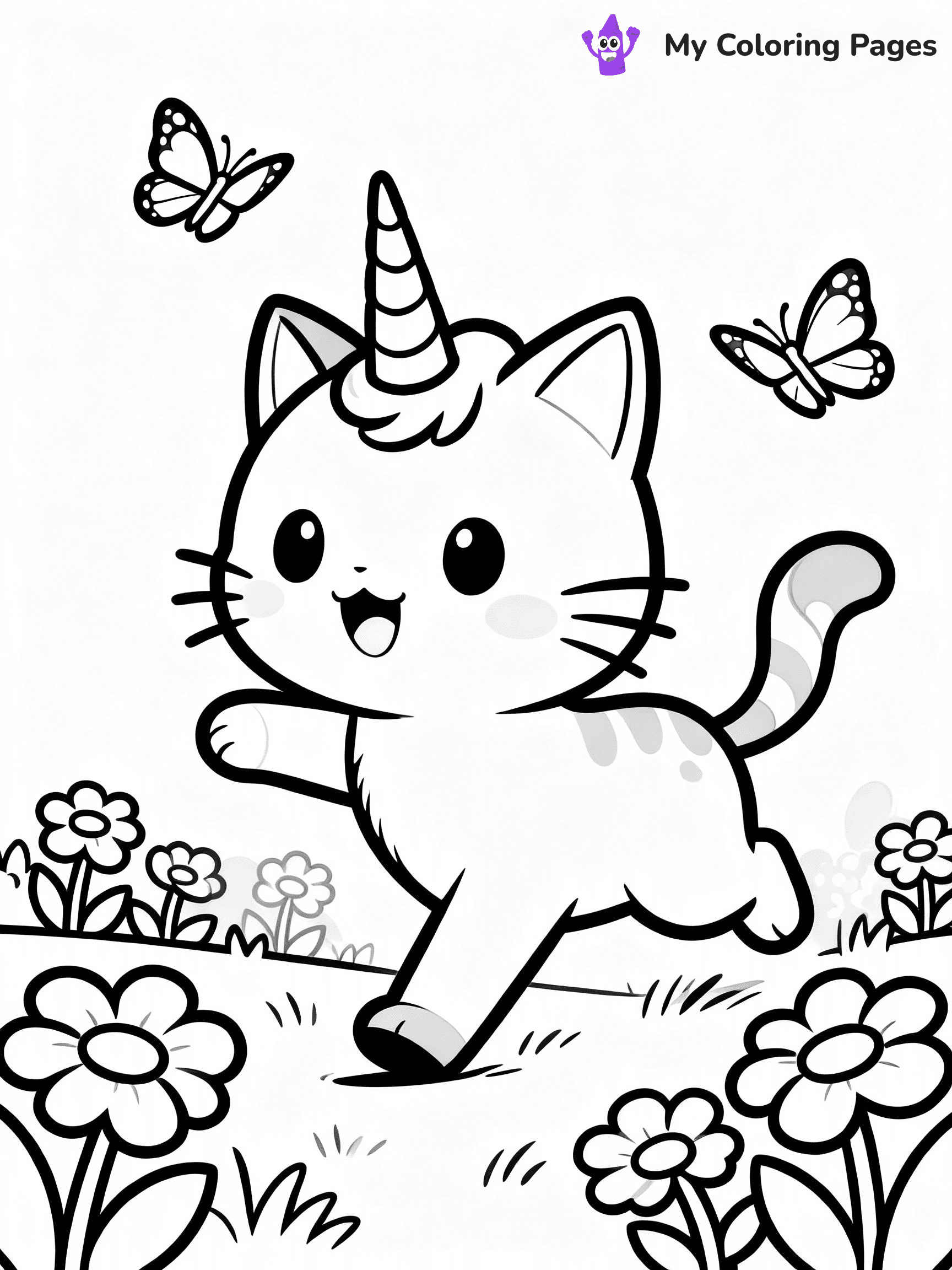 Unicorn Cat Coloring Pages - 28