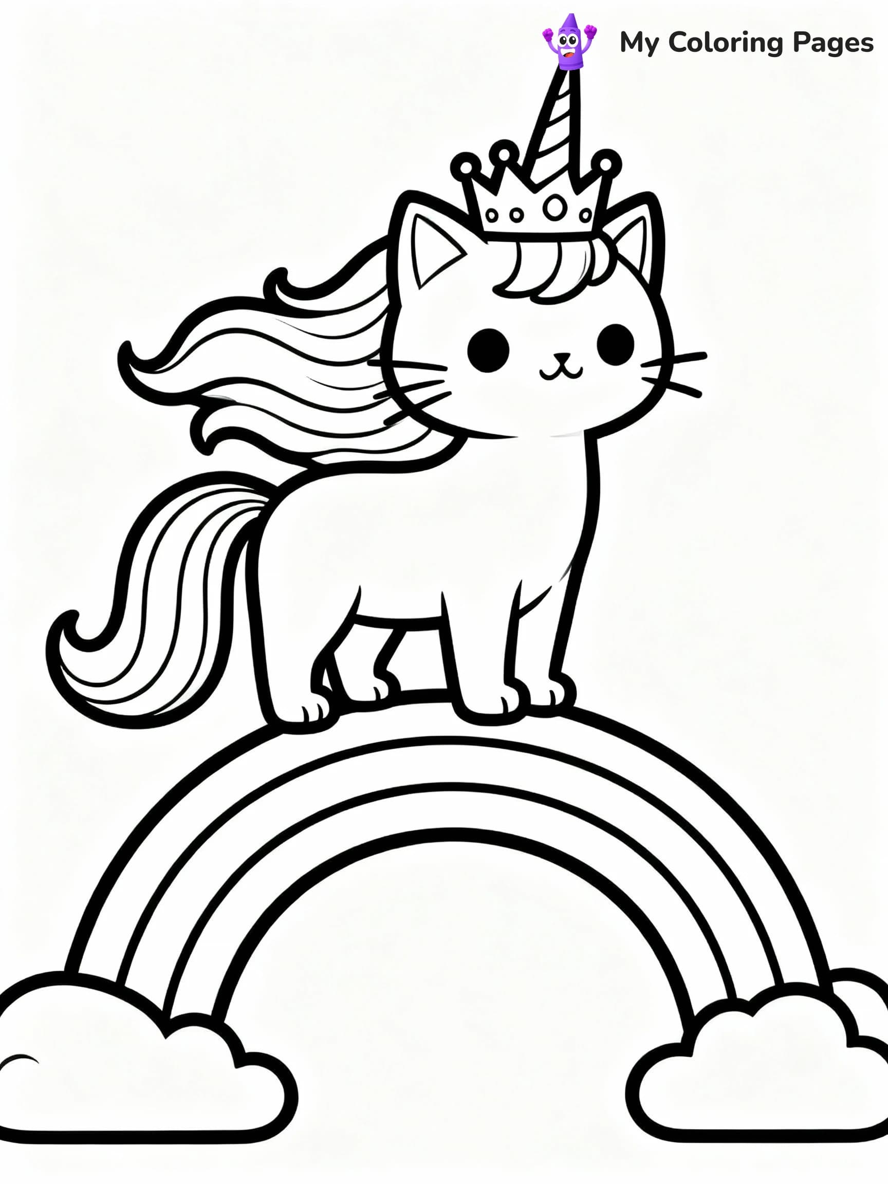 Unicorn Cat Coloring Pages - 24
