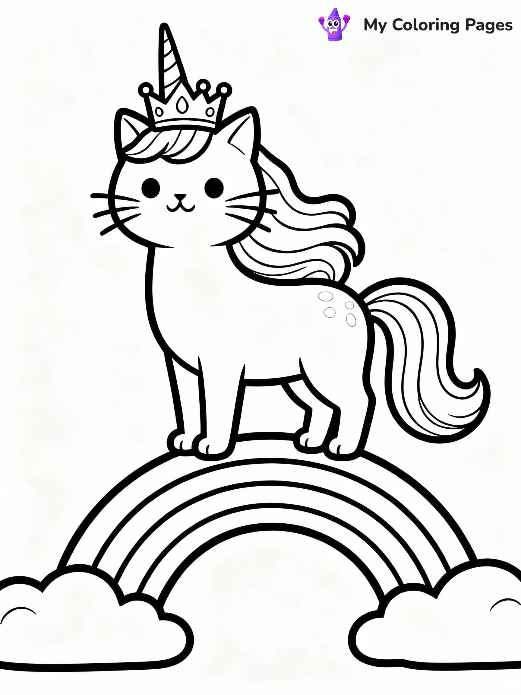 Unicorn Cat Coloring Pages - 23