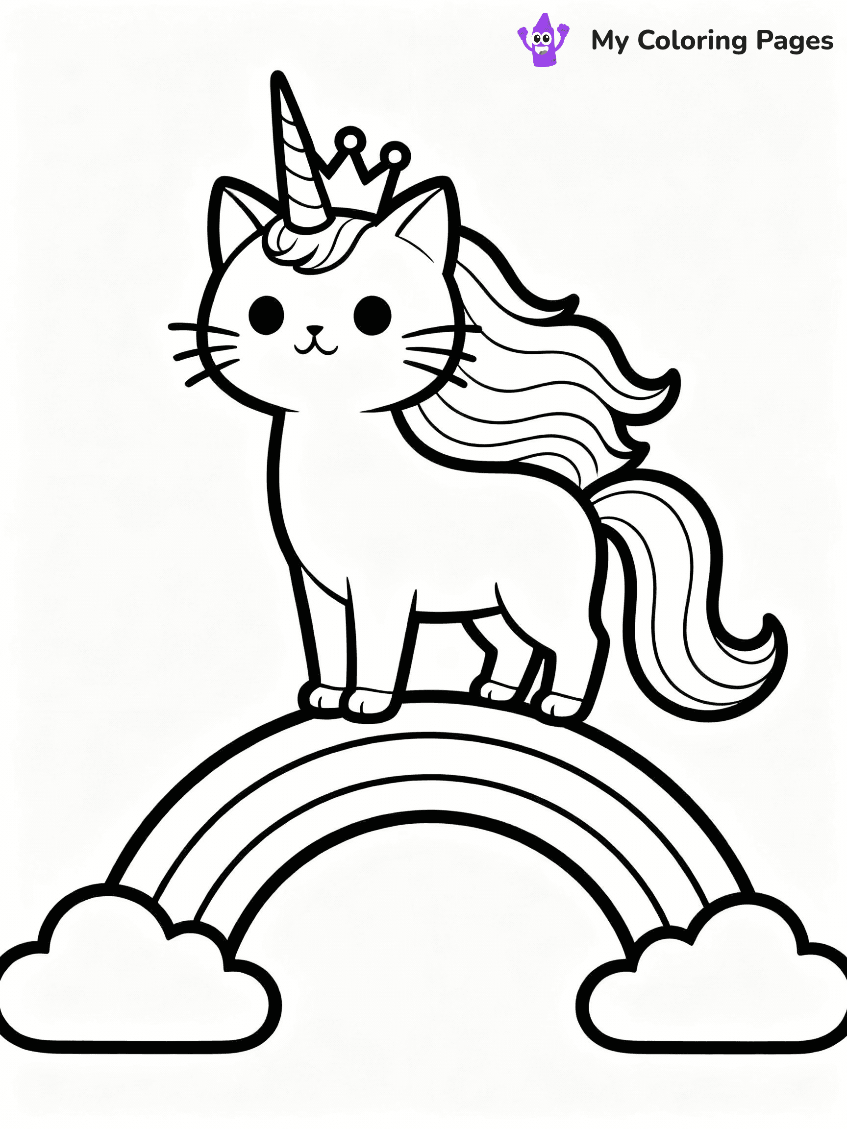 Unicorn Cat Coloring Pages - 22