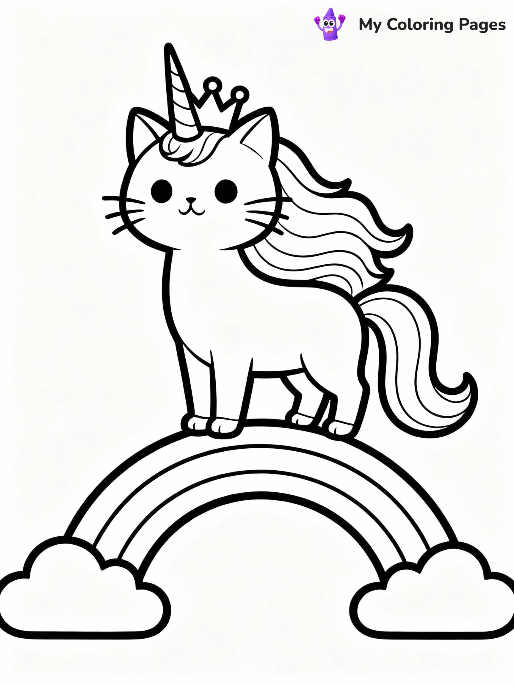 Unicorn Cat Coloring Pages - 22