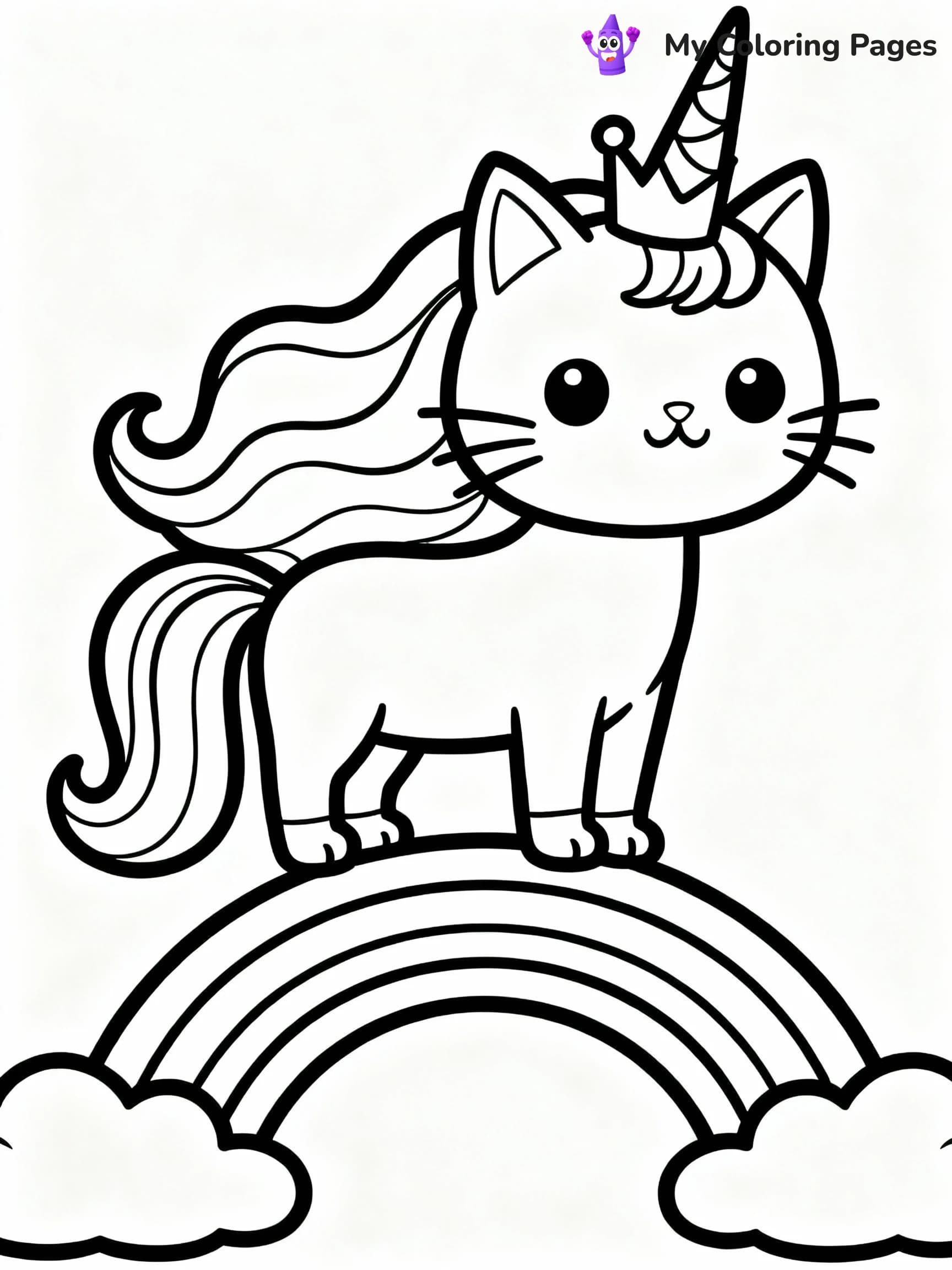 Unicorn Cat Coloring Pages - 21