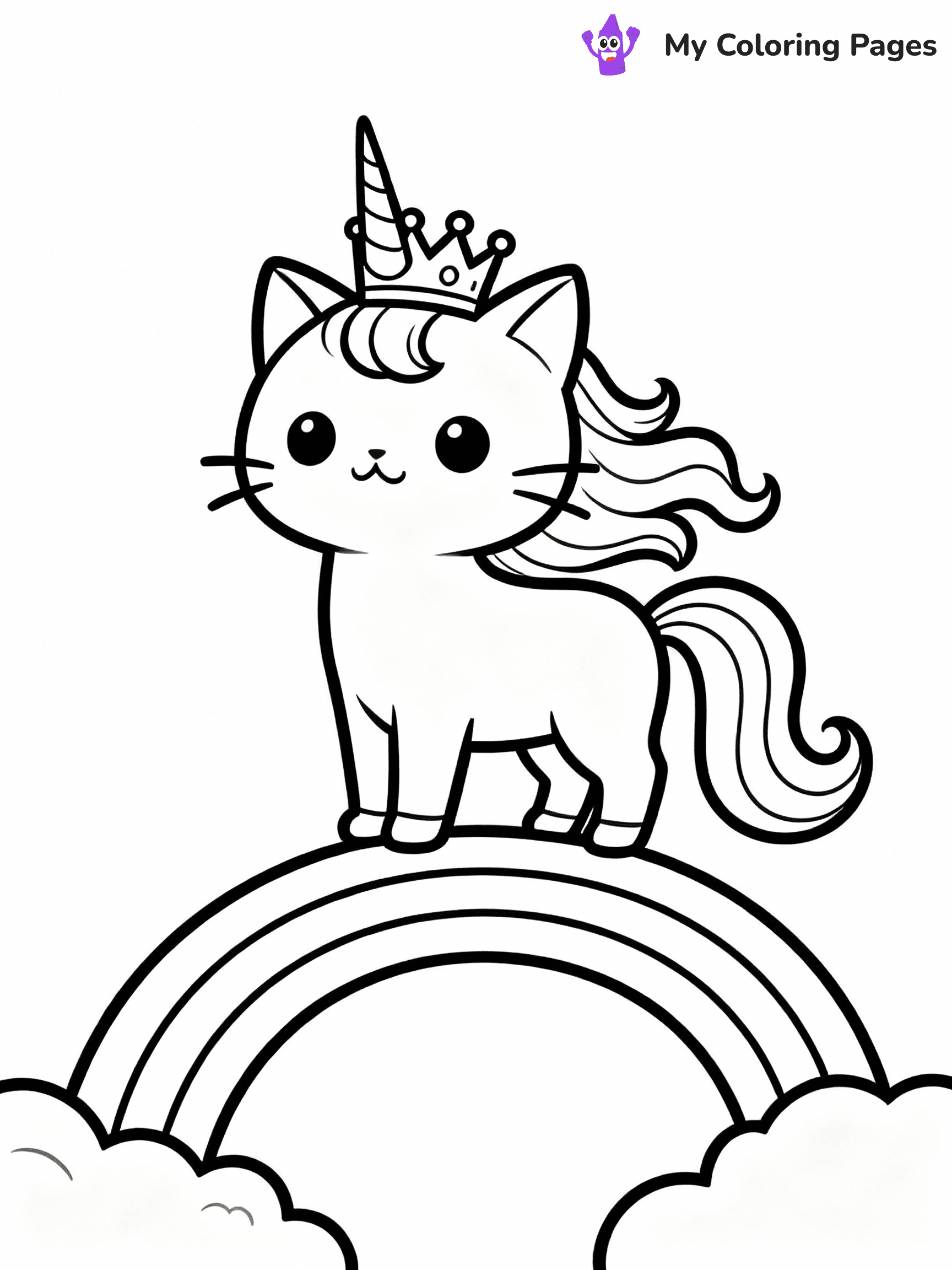 Unicorn Cat Coloring Pages - 20