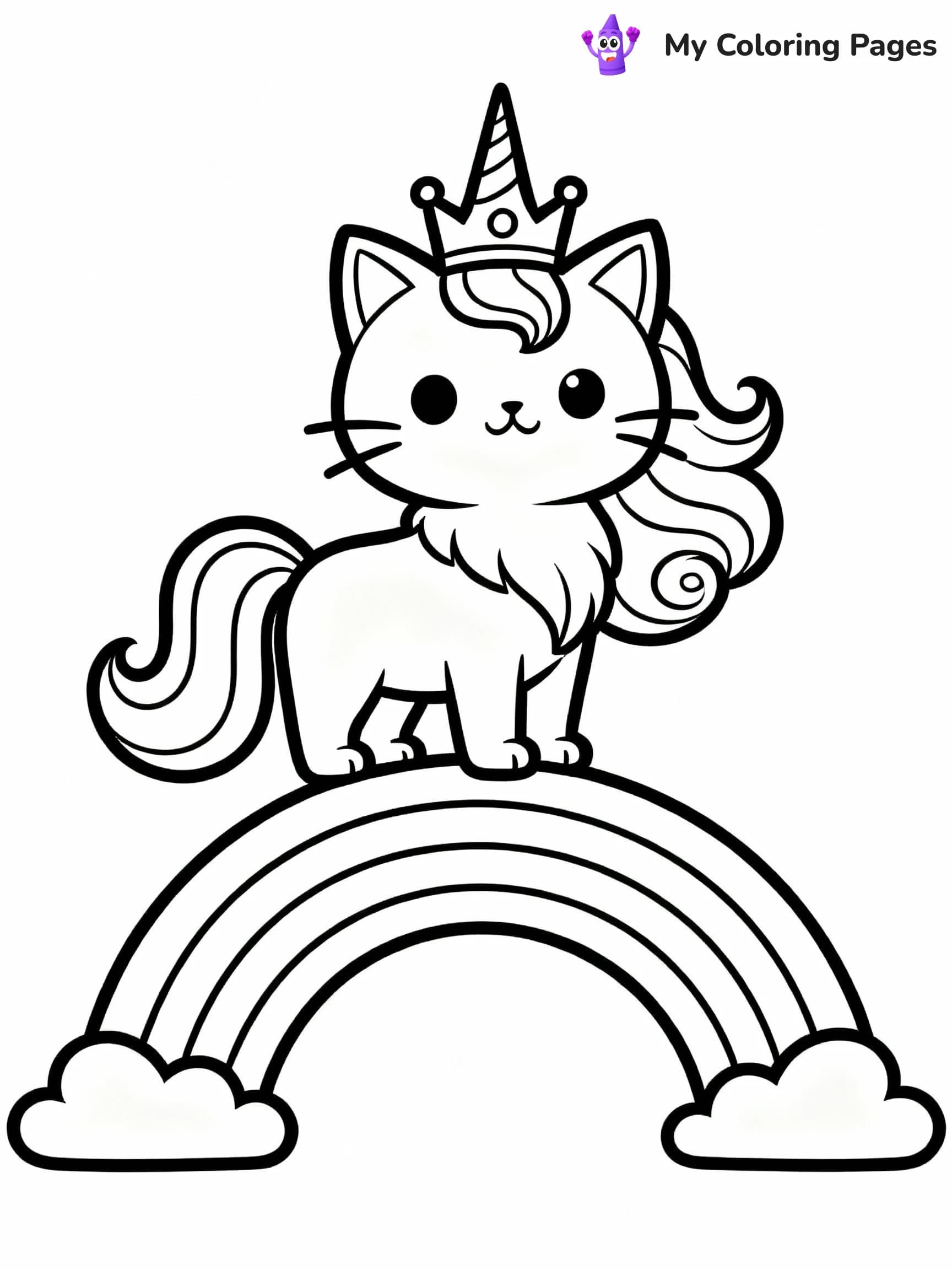 Unicorn Cat Coloring Pages - 19