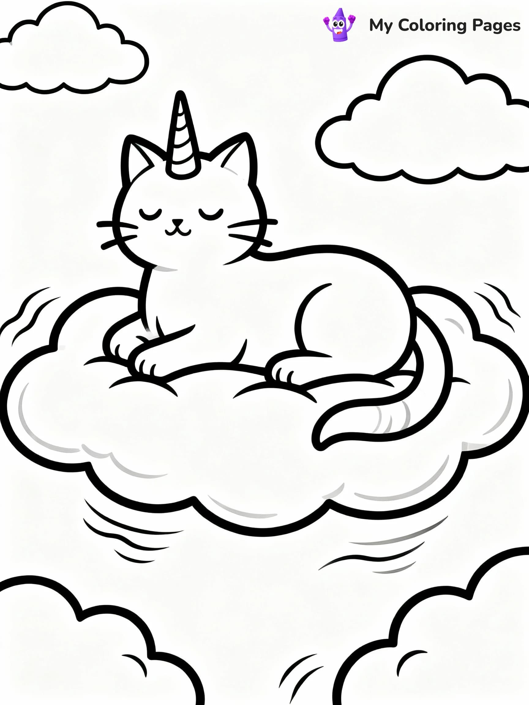Unicorn Cat Coloring Pages - 11