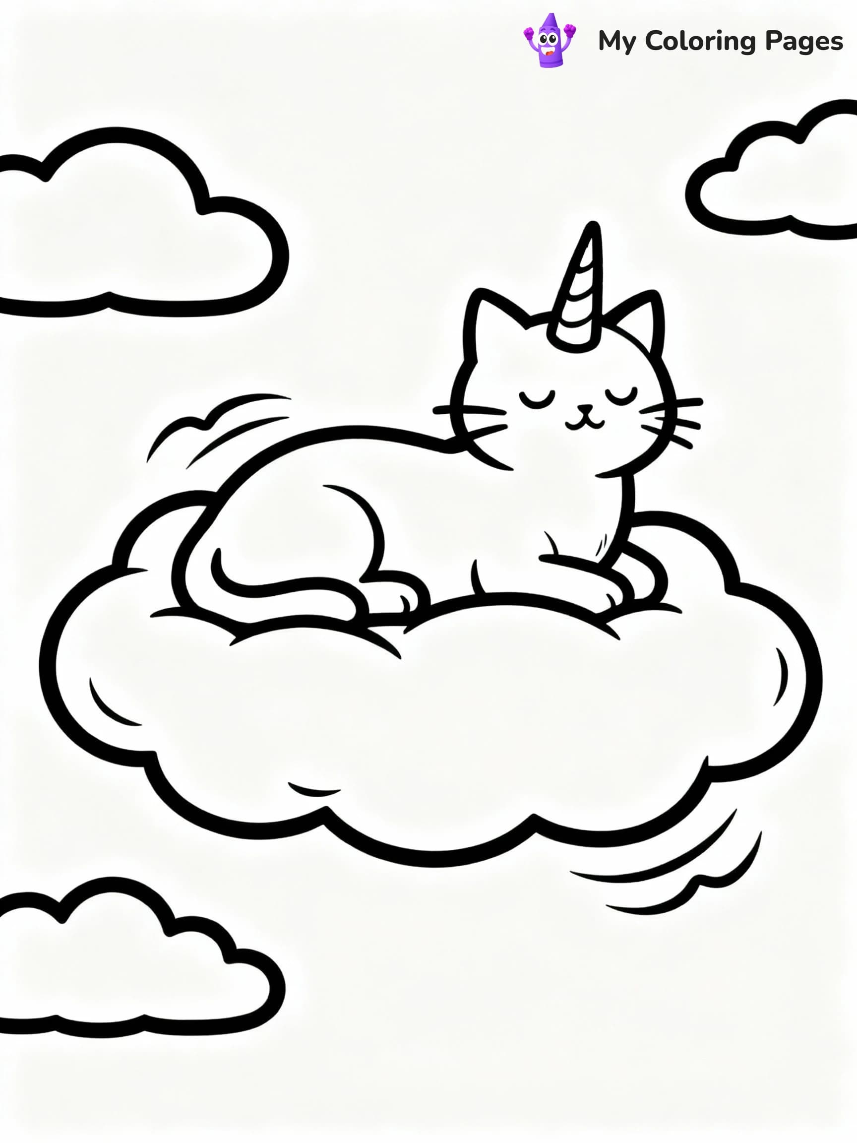 Unicorn Cat Coloring Pages - 10