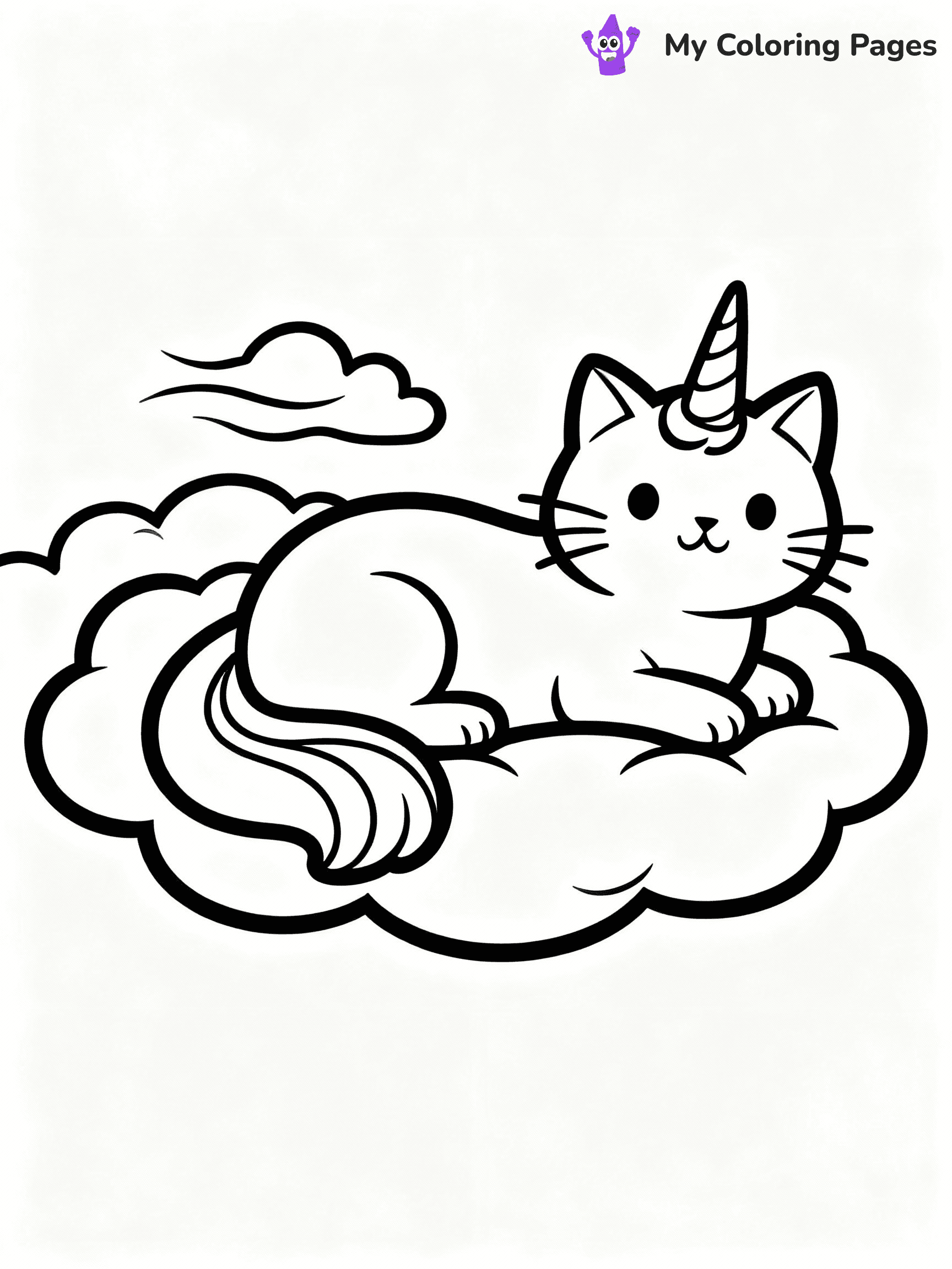 Unicorn Cat Coloring Pages - 8