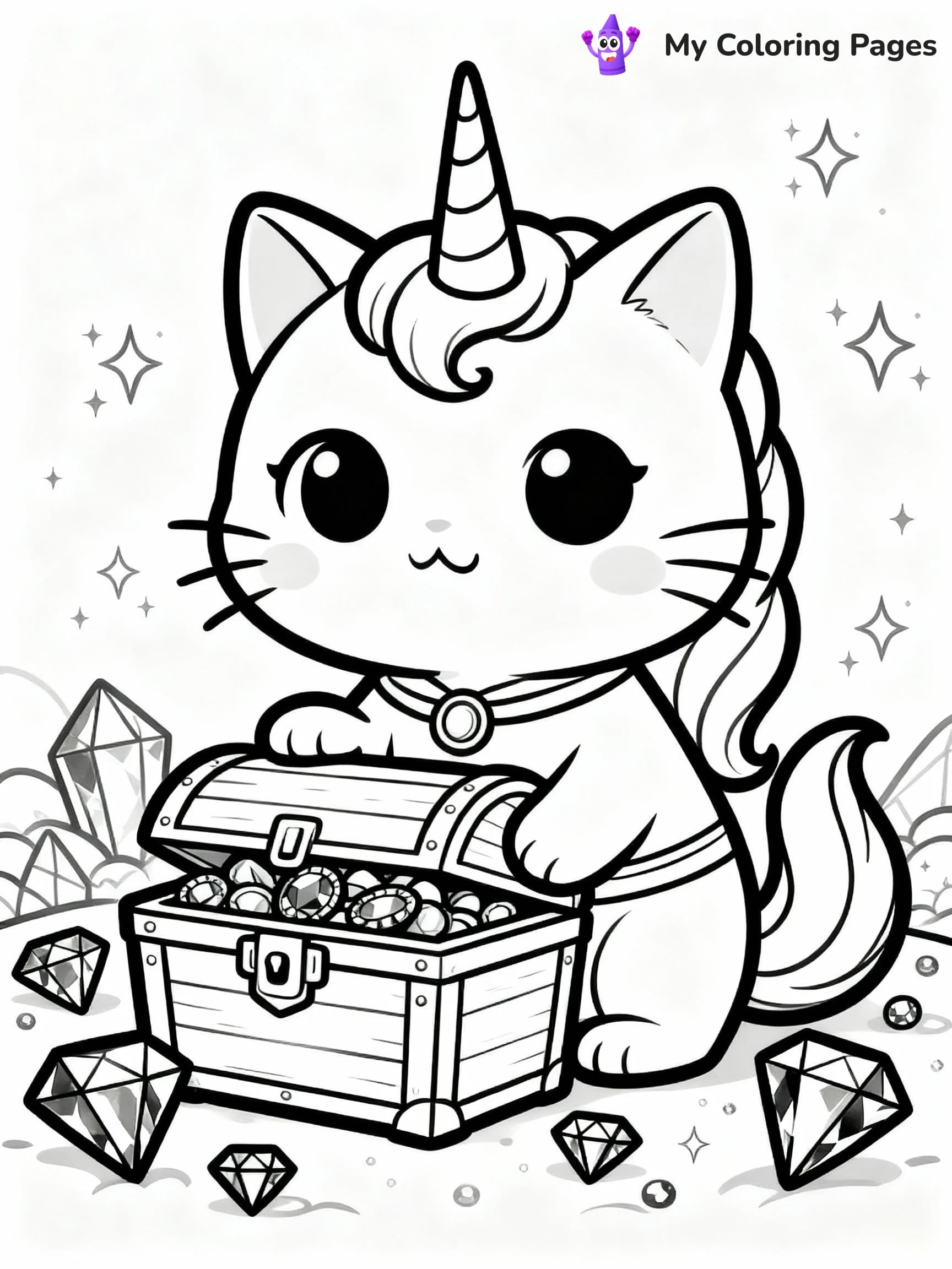 Unicorn Cat Coloring Pages - 5