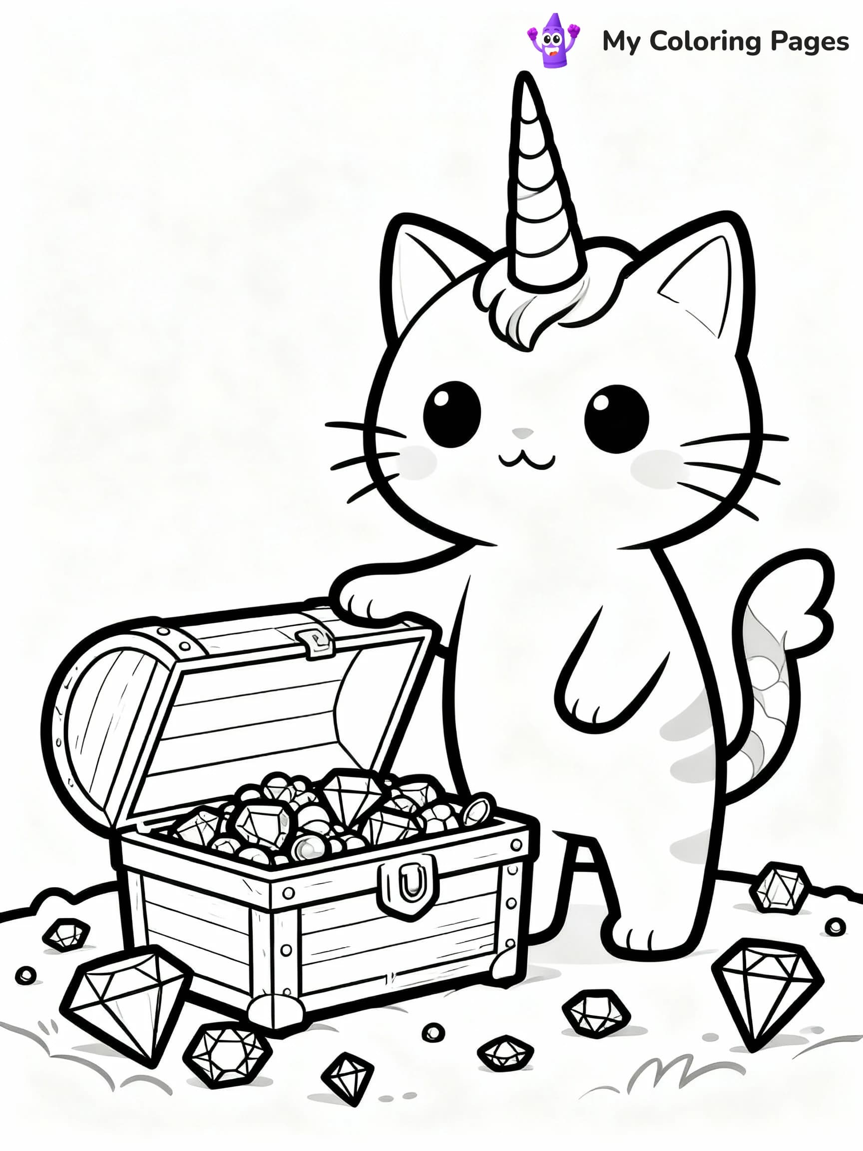 Unicorn Cat Coloring Pages - 2