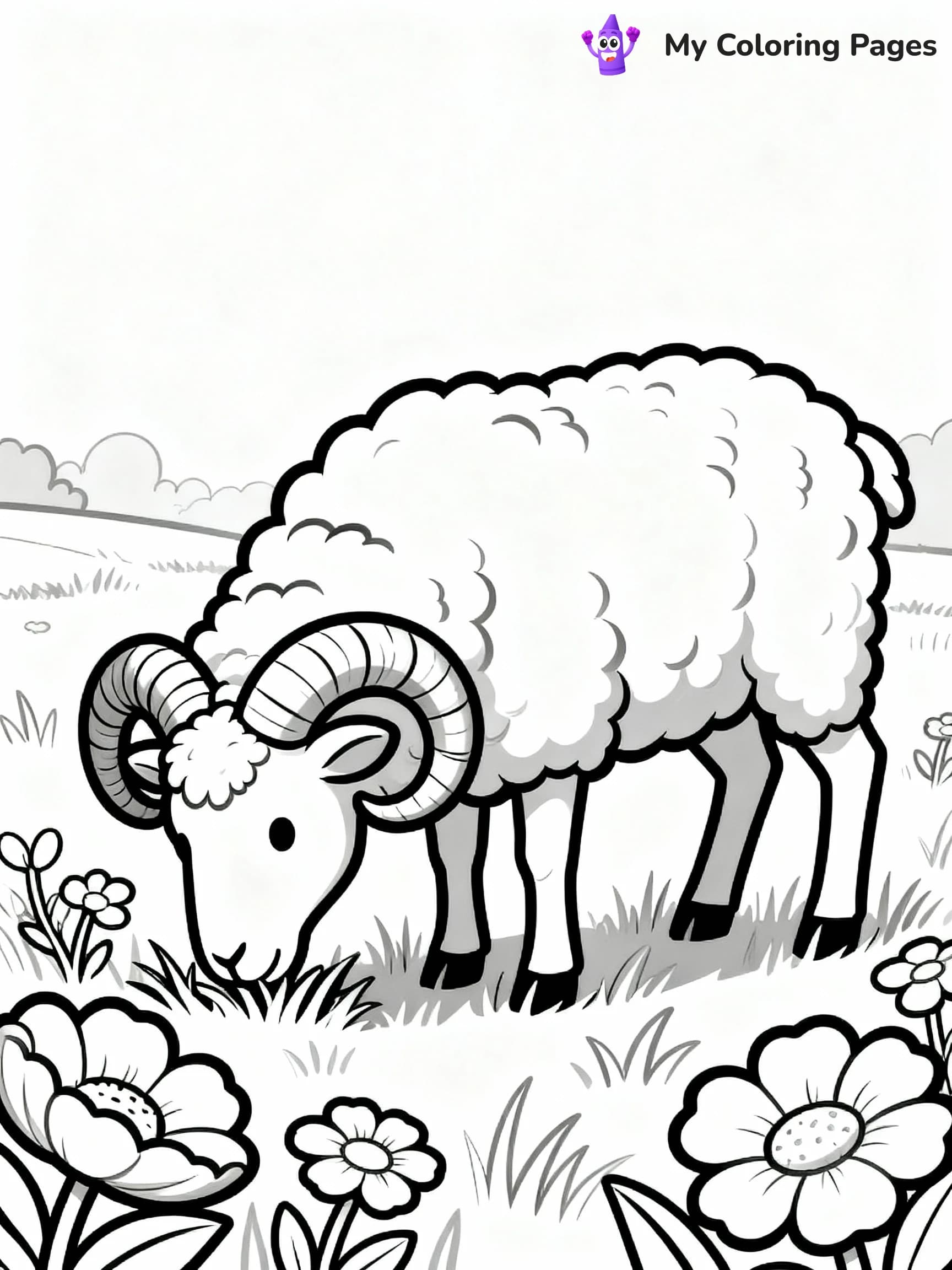 Sheep Coloring Pages - 12