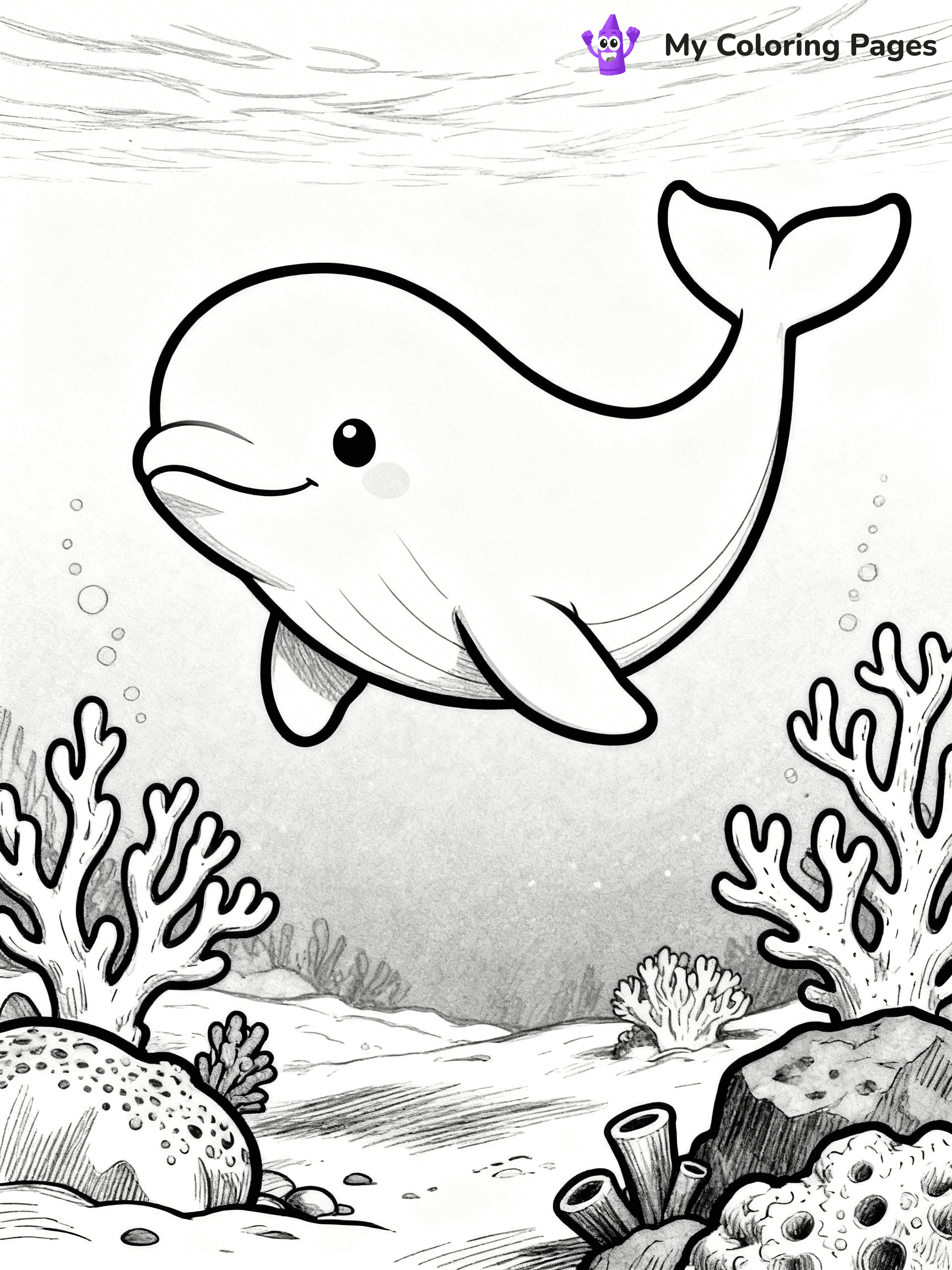 Beluga Whale Coloring Pages - 12
