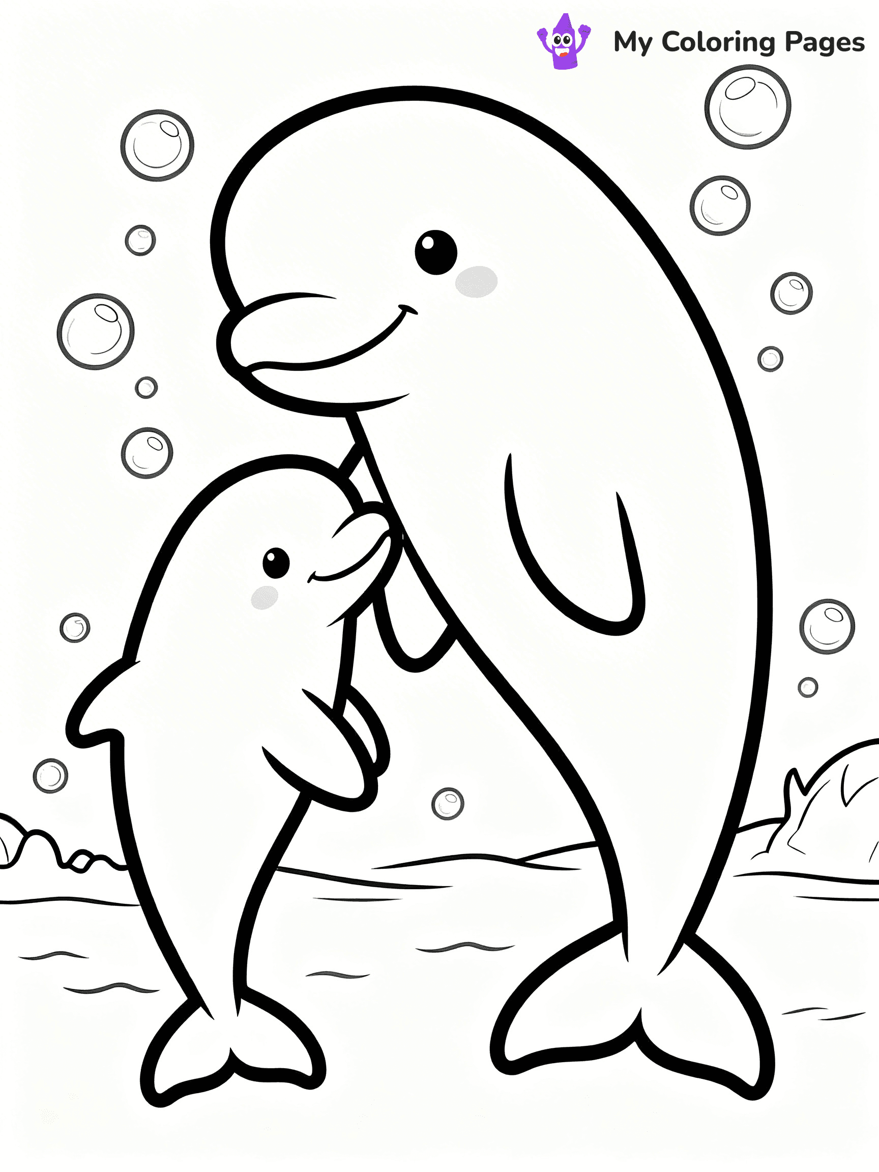 Beluga Whale Coloring Pages - 1