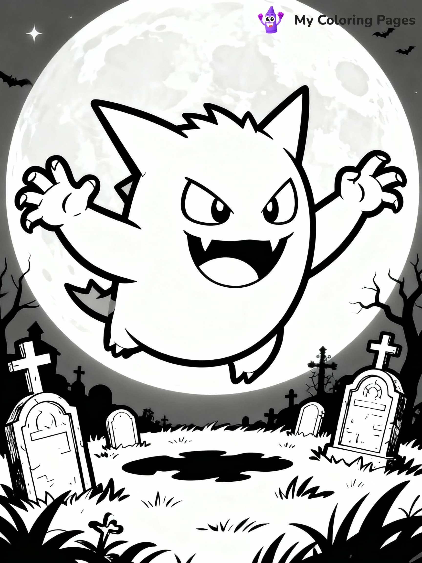 Halloween Pokemon Coloring Pages - 19