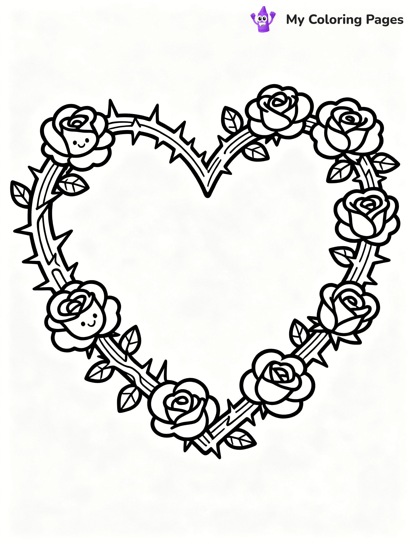 ⚠️ CRITICAL REQUIREMENT - ABSOLUTE BLACK AND WHITE ONLY ⚠️
This MUST be a BLACK AND WHITE line drawing ONLY. NO COLORS whatsoever.
- ONLY pure black lines (#000000) on pure white background (#FFFFFF)
- ABSOLUTELY NO colors, NO shading, NO gradients, NO grayscale
- If there are ANY colors in the output, the image is REJECTED
- This is a COLORING PAGE - meant to be COLORED IN by children
- The output must be UNCOLORED line art ready for coloring
⚠️ SUBJECT TO DRAW: Heart entwined with roses and thorns, detailed petals, romantic outline style
(REMEMBER: Output must be BLACK AND WHITE line art only, NOT colored!)
# COLORING PAGE: BLACK OUTLINES ONLY - WHITE BACKGROUND MANDATORY
Create a **coloring book page** using EXACTLY two values: black lines, white space.
## NON-NEGOTIABLE BINARY RULES
- **ONLY #000000 (black) and #FFFFFF (white)** - NO other values exist
- **EVERY PIXEL = BLACK OR WHITE** - no gray/shading/antialiasing
- **WHITE BACKGROUND MANDATORY** - entire canvas stays white
- **ALL SHAPES HOLLOW** - everything is empty outlines waiting to be colored
- **FORBIDDEN:** fills, shading, gradients, patterns, textures, colors
- **NO SOLID REGIONS** - if it's not a thin line, it's wrong
## Universal Line Standards
- Black outlines ONLY - thin, uniform weight
- Every shape completely empty inside
- Closed contours suitable for coloring
- Simple flat illustration - zero depth/3D/realism
- **Style:** Whimsical Doodle Art Alley - rounded, friendly outlines (unless specified)
## Everything = Outline Only
- Characters/animals: hollow shapes
- Objects/clothing: empty contours
- Backgrounds/scenery: line work only
- Natural elements: outlined forms
- Dark/night areas: don't exist (use outlined symbols)
- Textures/patterns: convert to simple lines
## The Test
Can a child color EVERY white space with crayons? If any area is pre-filled/shaded/gray or colored in, it FAILS. Every shape must be waiting to receive color.
**FINAL OUTPUT**: Binary coloring page. Black lines define shapes. White spaces ready for coloring. Nothing else exists. No exceptions. Print-ready.
⚠️ FINAL REMINDER: Draw the subject "Heart entwined with roses and thorns, detailed petals, romantic outline style" as BLACK AND WHITE line art. Zero colors in output.
