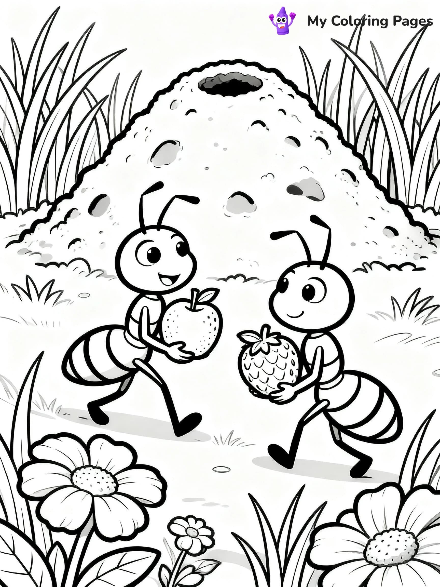 Ants Coloring Pages - 1