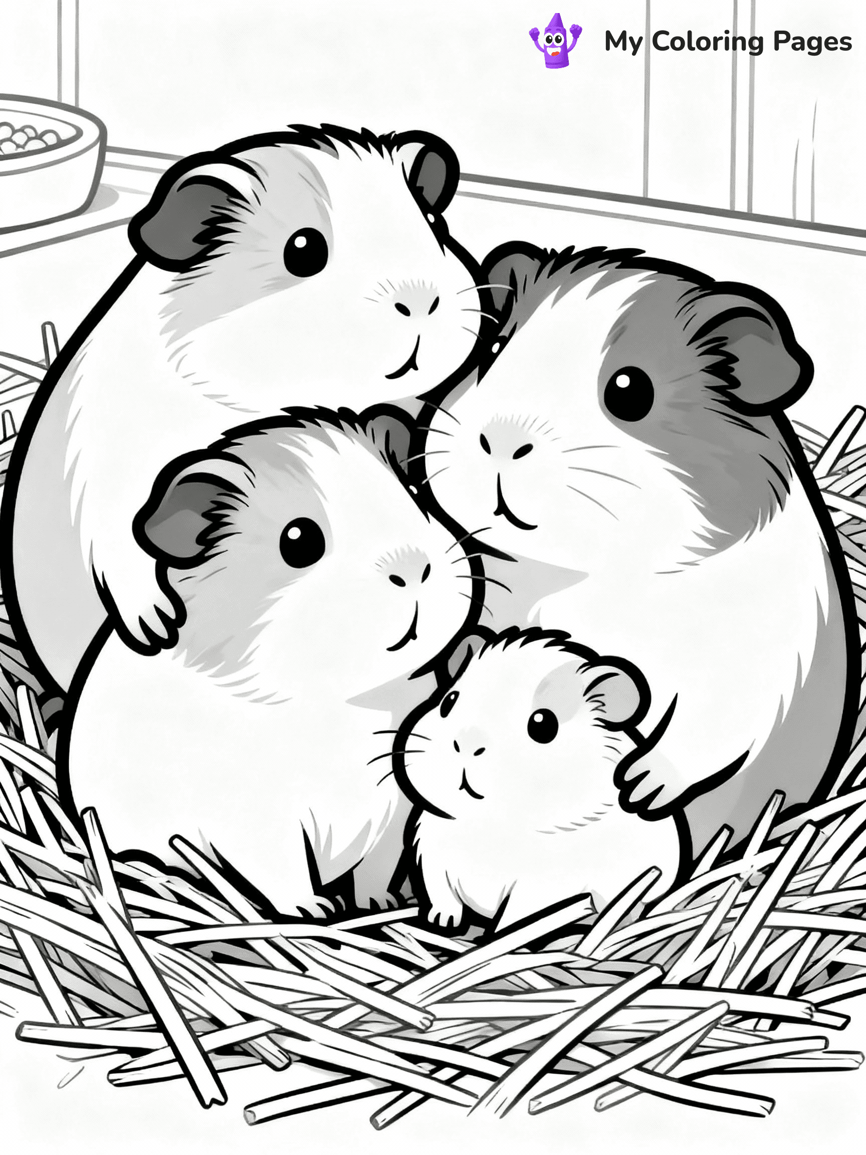 Guinea Pig Coloring Pages - 1