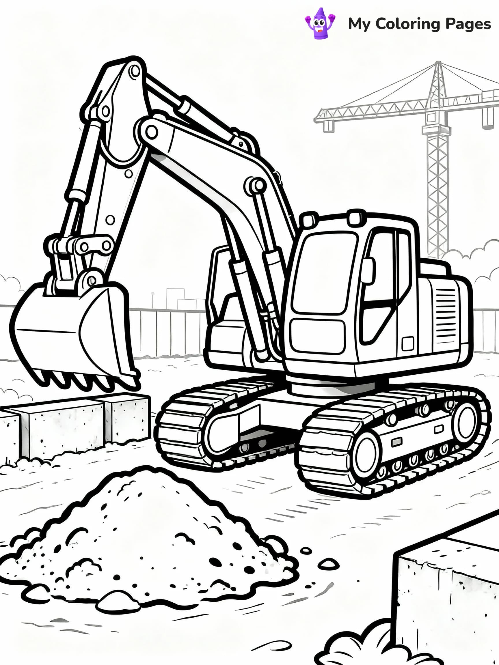 Excavator Coloring Pages - 3