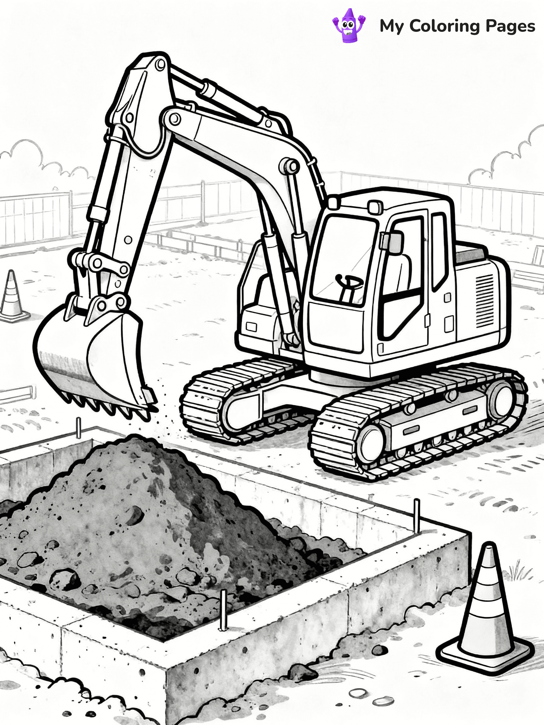 Excavator Coloring Pages - 2