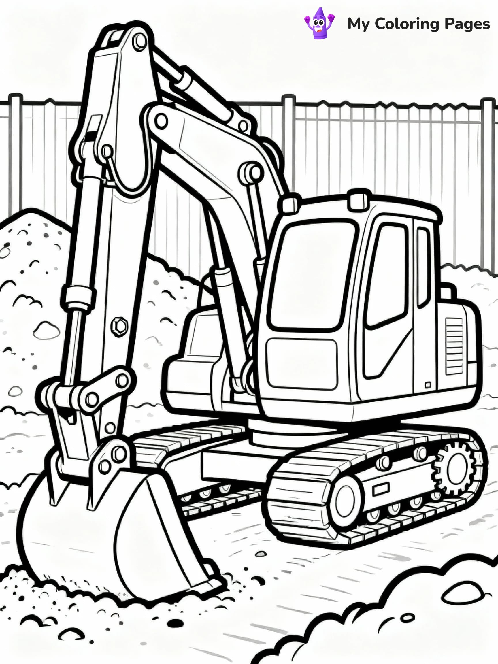 Excavator Coloring Pages - 1