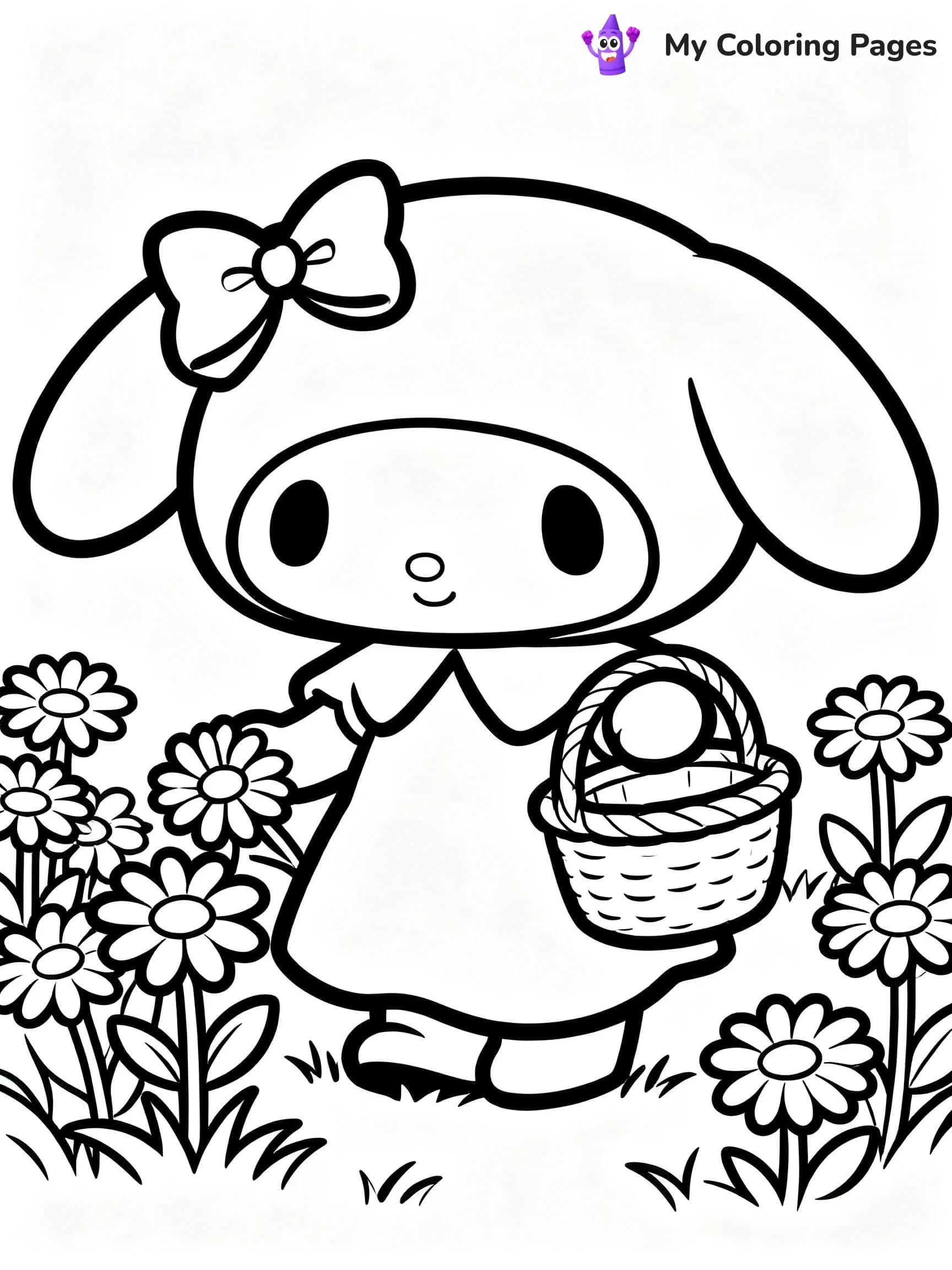 Hello Kitty Flower Coloring Pages - 19