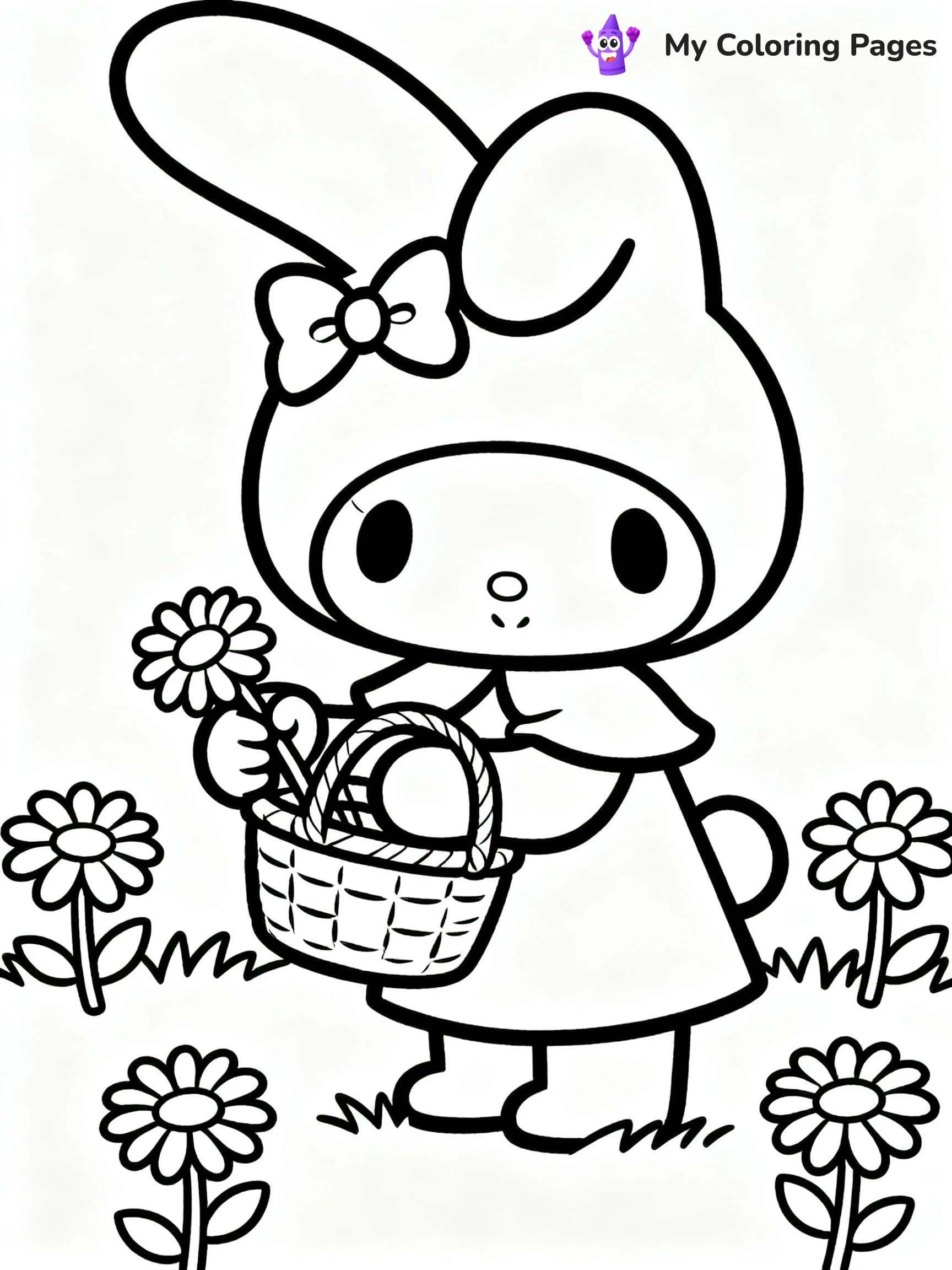 Hello Kitty Flower Coloring Pages - 18