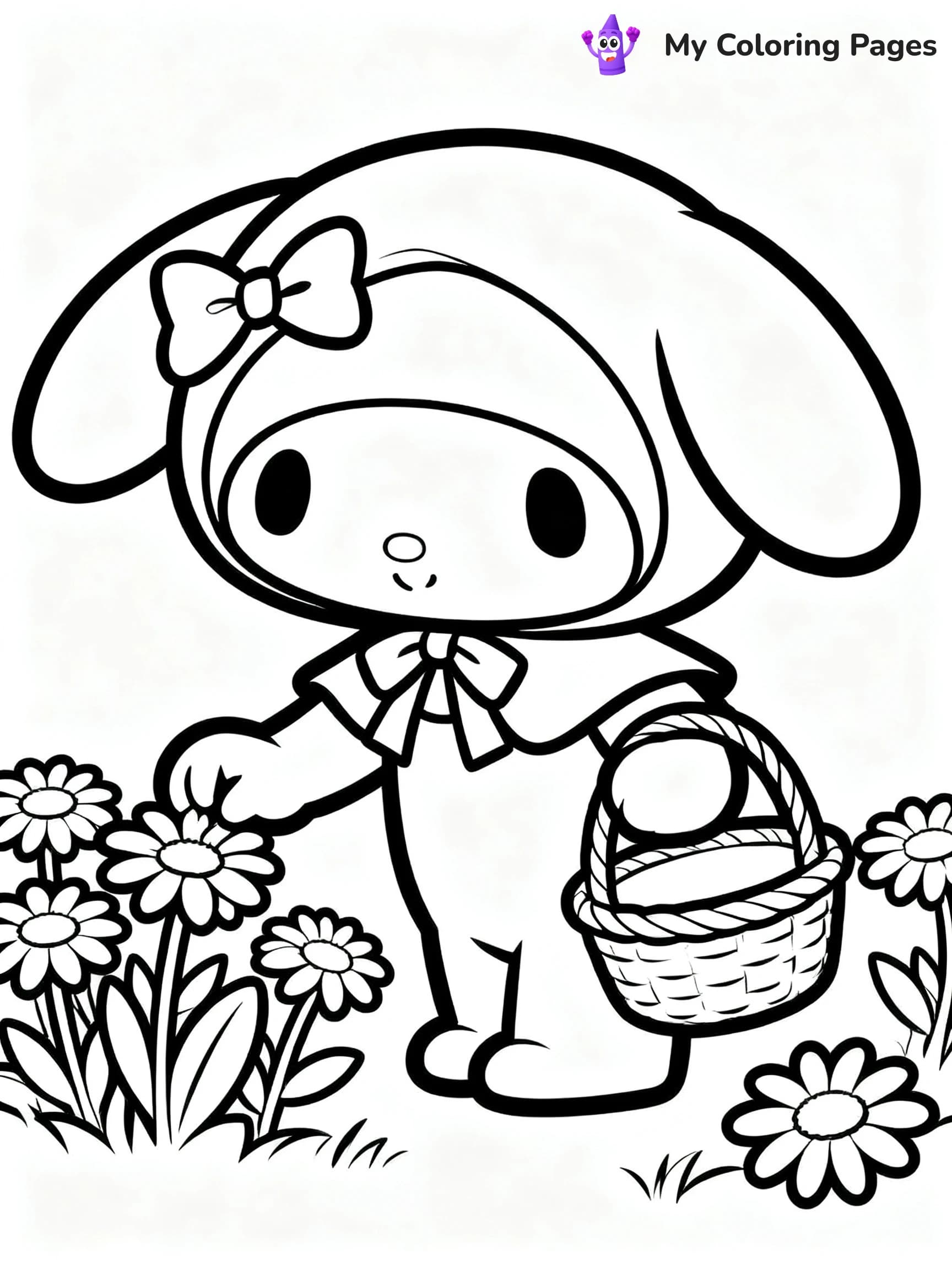 Hello Kitty Flower Coloring Pages - 17