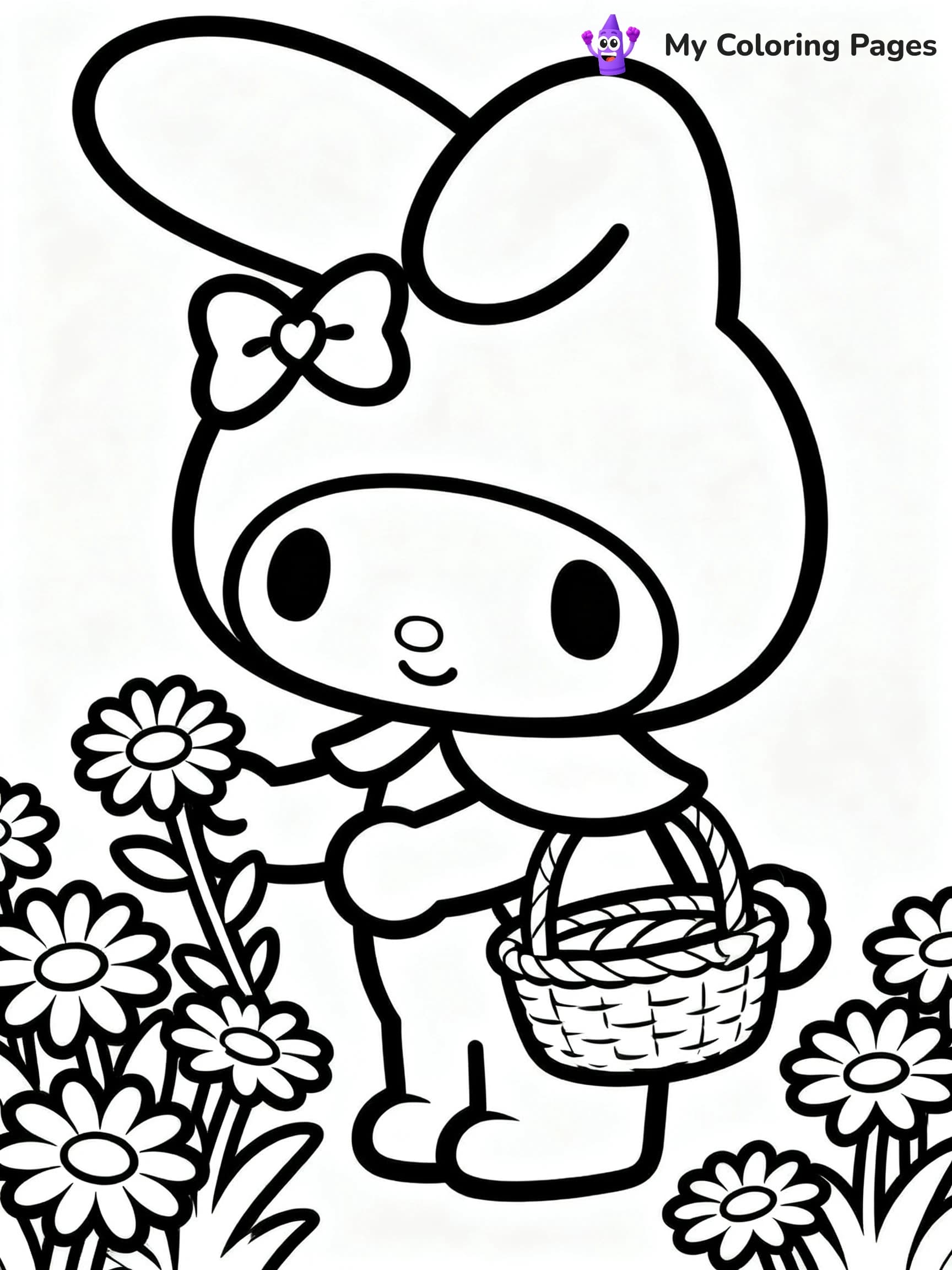 Hello Kitty Flower Coloring Pages - 14