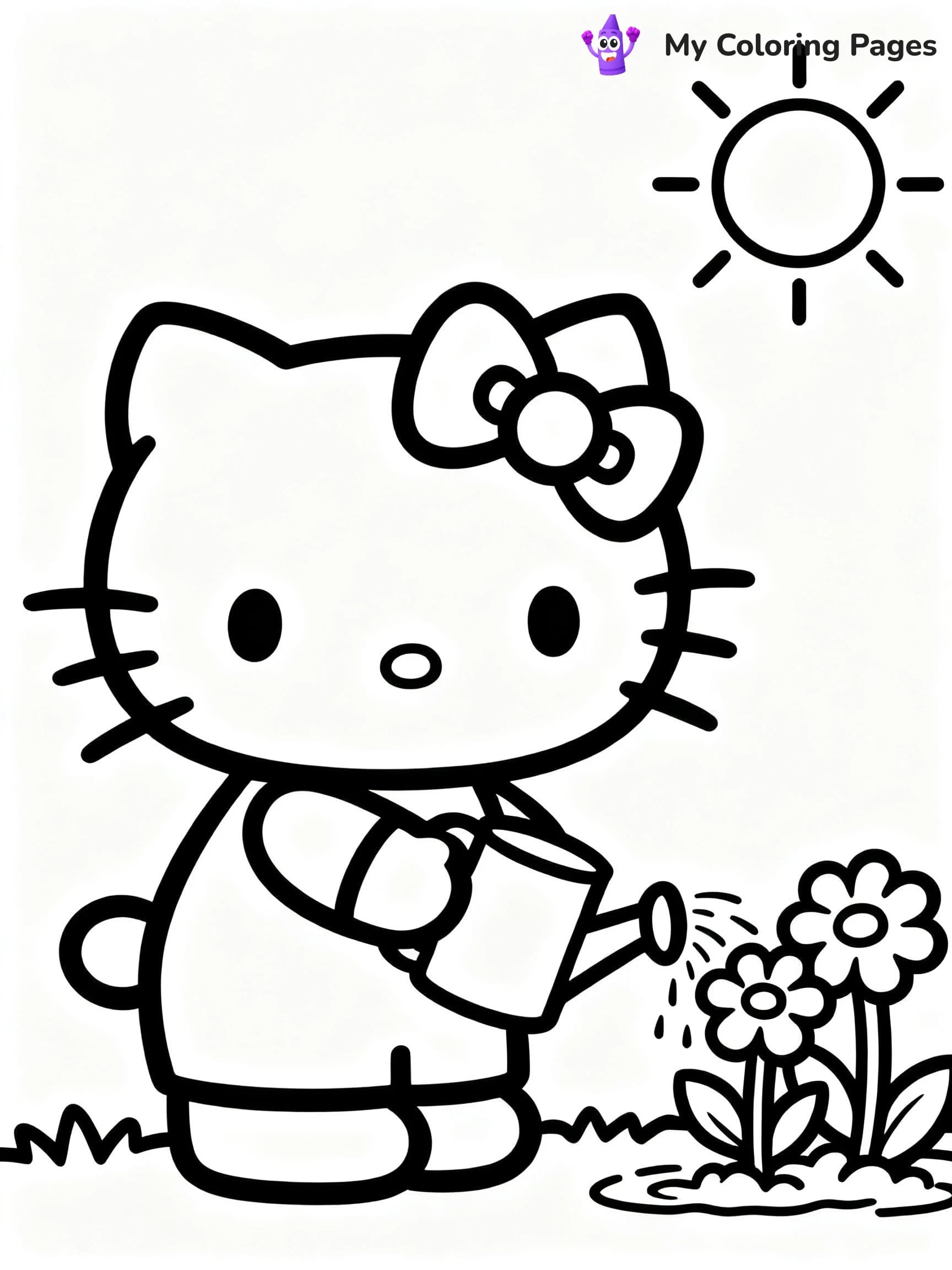 Hello Kitty Flower Coloring Pages - 7