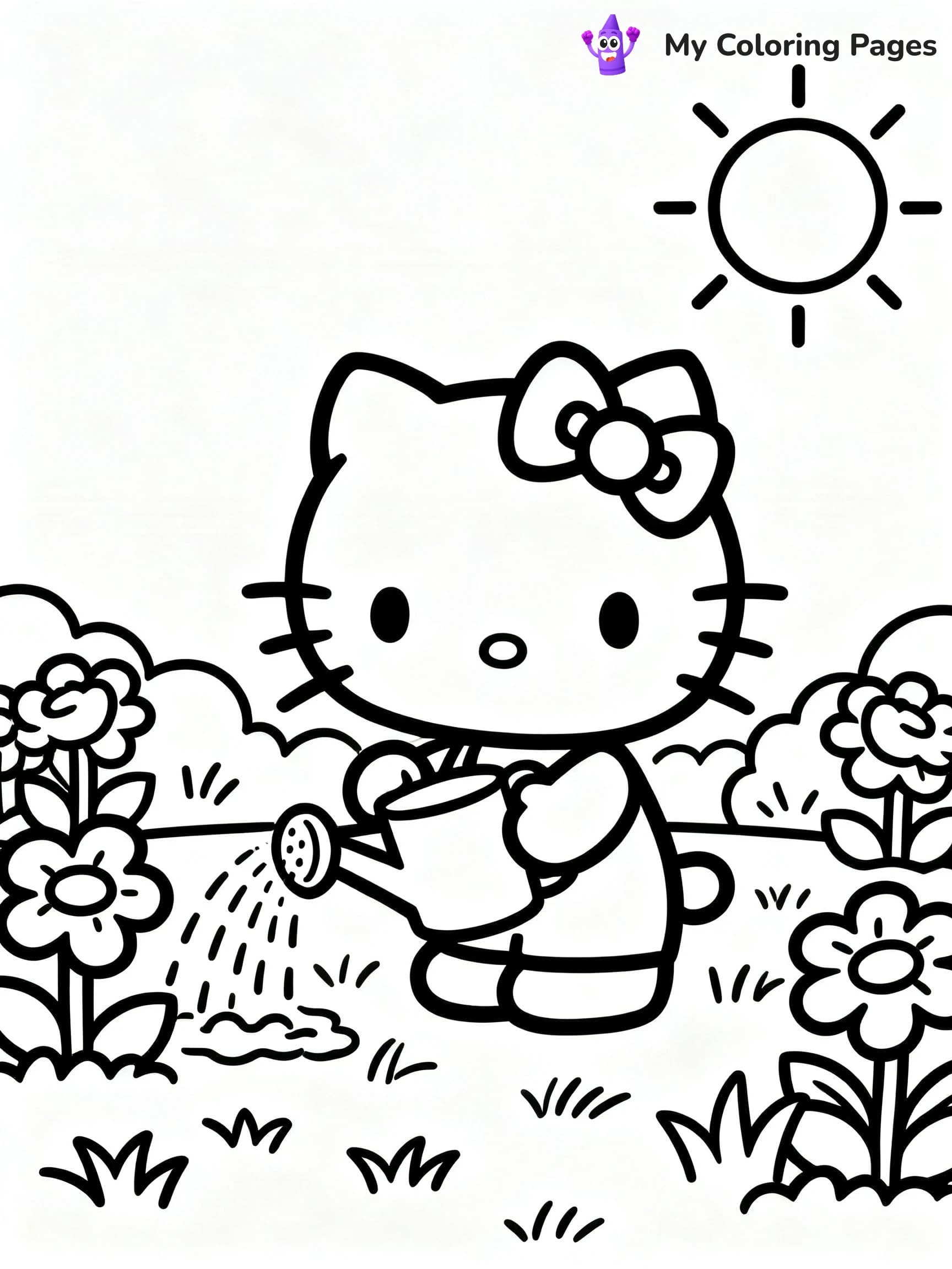 Hello Kitty Flower Coloring Pages - 5