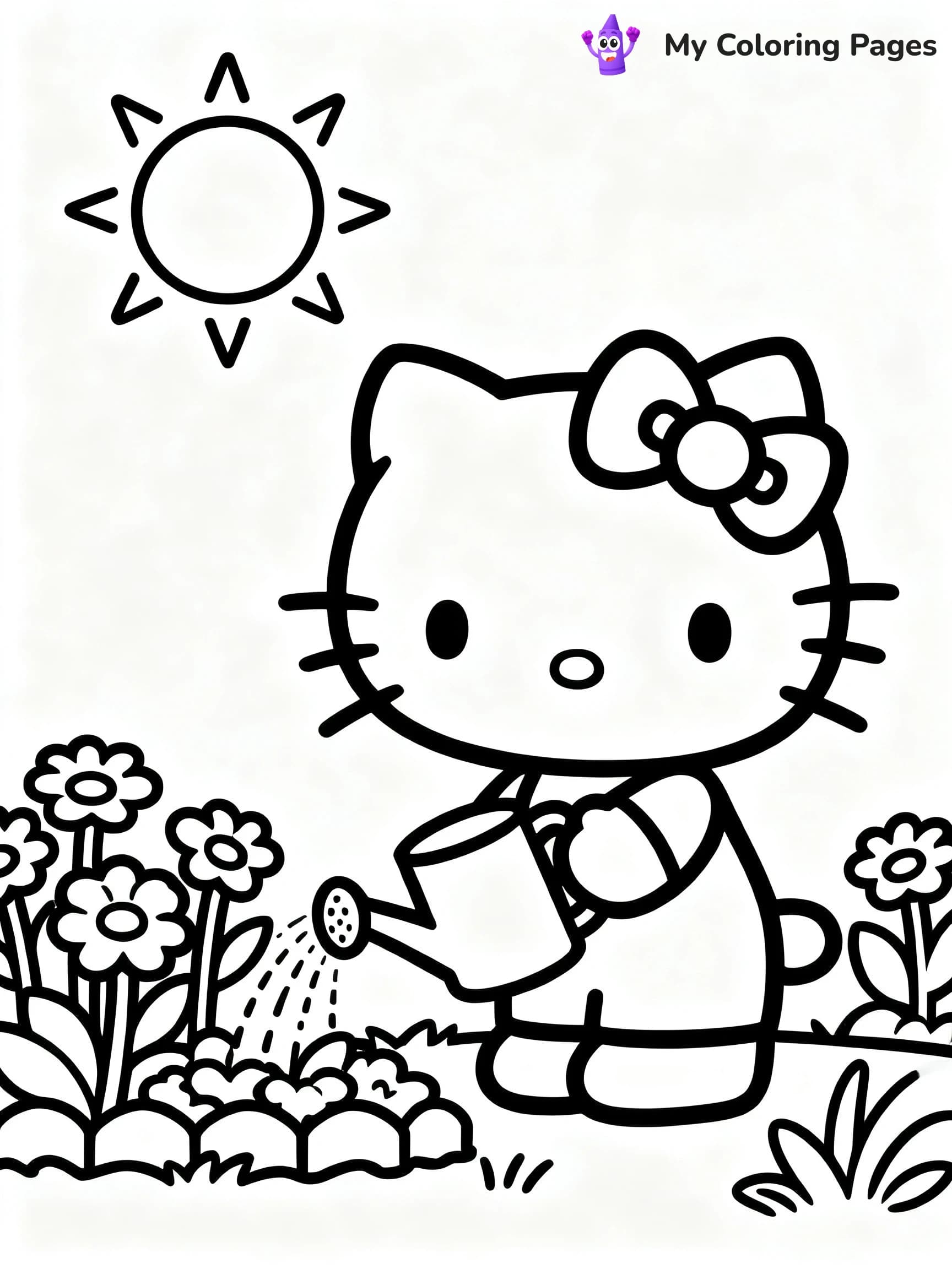 Hello Kitty Flower Coloring Pages - 4