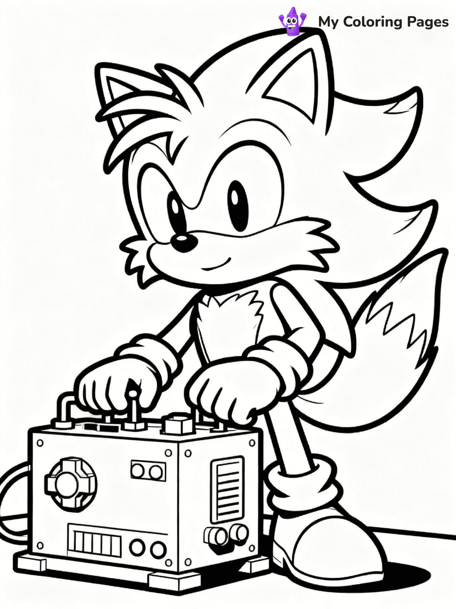 ⚠️ CRITICAL REQUIREMENT - ABSOLUTE BLACK AND WHITE ONLY ⚠️
This MUST be a BLACK AND WHITE line drawing ONLY. NO COLORS whatsoever.
- ONLY pure black lines (#000000) on pure white background (#FFFFFF)
- ABSOLUTELY NO colors, NO shading, NO gradients, NO grayscale
- If there are ANY colors in the output, the image is REJECTED
- This is a COLORING PAGE - meant to be COLORED IN by children
- The output must be UNCOLORED line art ready for coloring
⚠️ SUBJECT TO DRAW: Tails the fox from Sonic building a gadget. Important: PURE OUTLINES. NO FILLS, COLOR, SHADING, OR GREYSCALE. WHITE BACKGROUND.
(REMEMBER: Output must be BLACK AND WHITE line art only, NOT colored!)
# Flat, Friendly Cartoon Line-Art Coloring Page
You are generating a **pure black-and-white binary image** of a child-friendly cartoon scene combining characters and background scenery in one cohesive composition.
## Rendering Rules (Strict)
- Only two colors: pure black (#000000) outlines and pure white (#FFFFFF) background.
- No grayscale, shading, gradients, tints, fills, transparency, or partial pixels.
- No antialiasing or blended edges; every pixel is 100% black or white.
- No solid black fills inside shapes — all areas inside outlines must remain white.
- No dark clothing areas or filled tone blocks; all garments outlined only.
- No shadows, textures, lighting, or tonal variations.
- Must look like flat binary vector line-art for coloring pages.
## Drawing & Composition
- **Medium, consistent line weight**; clean closed outlines easy to color inside.
- **Flat, simple, child-friendly design** — no realism or 3D depth.
- Characters are **grounded on a surface**, centered and large.
- **Balanced composition** with clear silhouettes and minimal props.
## Scenery & Style
- Landmarks (e.g., mosque, CN Tower) and scenery (trees, benches, waves) drawn with **black outlines only.**
- For real-world figures, teams, or places, show accurate details using only black outlines—no text or logos. Use distinctive uniform patterns, abstract symbols, and landmark silhouettes to convey identity.
- Keep **consistent perspective**; no floating elements.
- **Style:** whimsical **Doodle Art Alley** — rounded, friendly outlines.
- May adapt shapes from **Crayola, Disney, Peppa Pig, Cocomelon** — *by shape only, never color.*
- Final output: **flat, crisp, binary (#000000/#FFFFFF)**, **no filled color or background text.**
EXTREMELYE IMPORTANT:
- PURE BINARY LINE-ART; NO FILLS (HAIR/CLOTHES/SKIN), SHADING, OR GREY.
- NO SHADING, COLOR. MUST BE WHITE BACKGROUND.
⚠️ FINAL REMINDER: Draw the subject "Tails the fox from Sonic building a gadget. Important: PURE OUTLINES. NO FILLS, COLOR, SHADING, OR GREYSCALE. WHITE BACKGROUND." as BLACK AND WHITE line art. Zero colors in output.