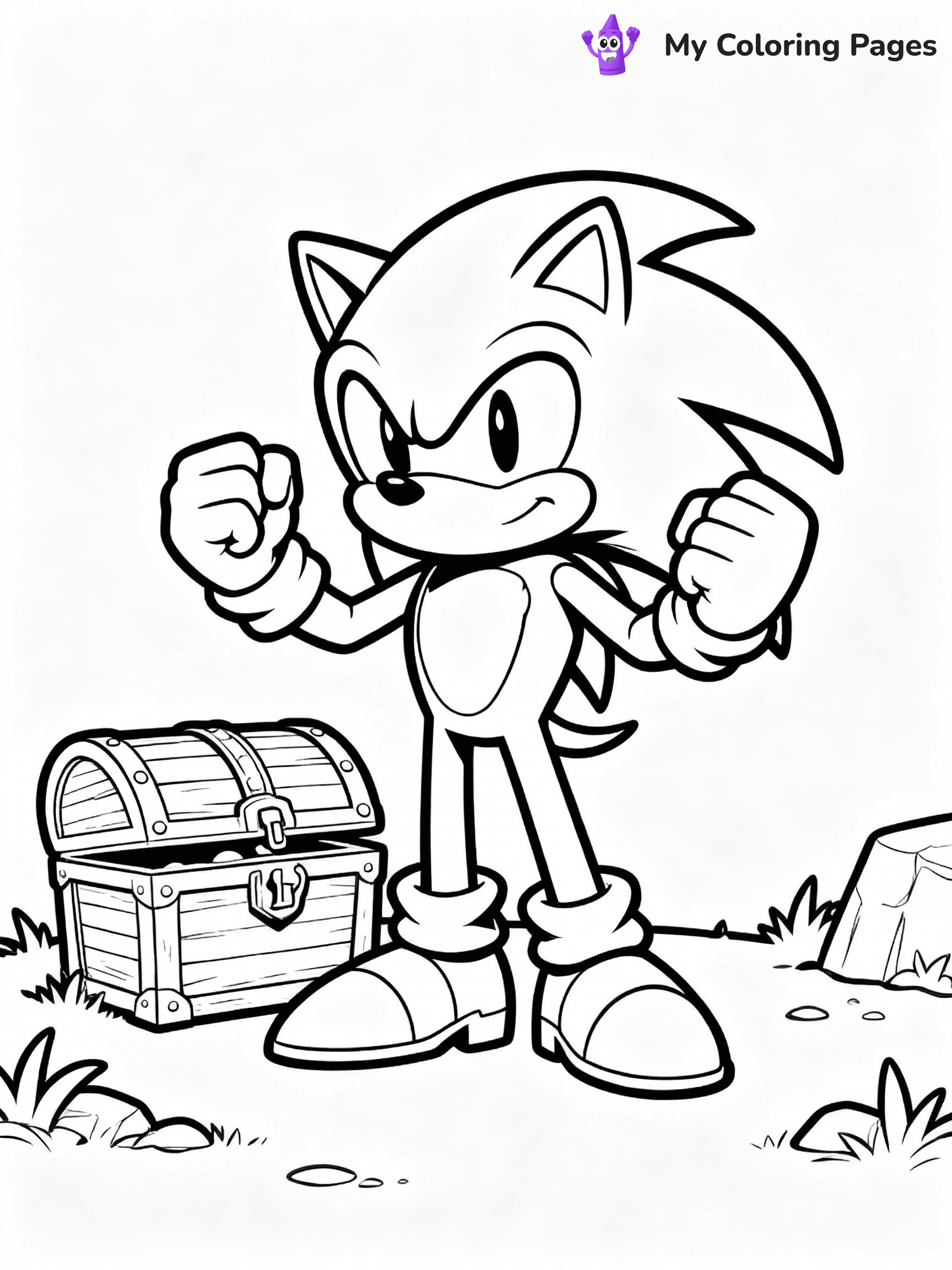 ⚠️ CRITICAL REQUIREMENT - ABSOLUTE BLACK AND WHITE ONLY ⚠️
This MUST be a BLACK AND WHITE line drawing ONLY. NO COLORS whatsoever.
- ONLY pure black lines (#000000) on pure white background (#FFFFFF)
- ABSOLUTELY NO colors, NO shading, NO gradients, NO grayscale
- If there are ANY colors in the output, the image is REJECTED
- This is a COLORING PAGE - meant to be COLORED IN by children
- The output must be UNCOLORED line art ready for coloring
⚠️ SUBJECT TO DRAW: Knuckles the echidna from Sonic guarding a treasure. Important: PURE OUTLINES. NO FILLS, COLOR, SHADING, OR GREYSCALE. WHITE BACKGROUND.
(REMEMBER: Output must be BLACK AND WHITE line art only, NOT colored!)
# Flat, Friendly Cartoon Line-Art Coloring Page
You are generating a **pure black-and-white binary image** of a child-friendly cartoon scene combining characters and background scenery in one cohesive composition.
## Rendering Rules (Strict)
- Only two colors: pure black (#000000) outlines and pure white (#FFFFFF) background.
- No grayscale, shading, gradients, tints, fills, transparency, or partial pixels.
- No antialiasing or blended edges; every pixel is 100% black or white.
- No solid black fills inside shapes — all areas inside outlines must remain white.
- No dark clothing areas or filled tone blocks; all garments outlined only.
- No shadows, textures, lighting, or tonal variations.
- Must look like flat binary vector line-art for coloring pages.
## Drawing & Composition
- **Medium, consistent line weight**; clean closed outlines easy to color inside.
- **Flat, simple, child-friendly design** — no realism or 3D depth.
- Characters are **grounded on a surface**, centered and large.
- **Balanced composition** with clear silhouettes and minimal props.
## Scenery & Style
- Landmarks (e.g., mosque, CN Tower) and scenery (trees, benches, waves) drawn with **black outlines only.**
- For real-world figures, teams, or places, show accurate details using only black outlines—no text or logos. Use distinctive uniform patterns, abstract symbols, and landmark silhouettes to convey identity.
- Keep **consistent perspective**; no floating elements.
- **Style:** whimsical **Doodle Art Alley** — rounded, friendly outlines.
- May adapt shapes from **Crayola, Disney, Peppa Pig, Cocomelon** — *by shape only, never color.*
- Final output: **flat, crisp, binary (#000000/#FFFFFF)**, **no filled color or background text.**
EXTREMELYE IMPORTANT:
- PURE BINARY LINE-ART; NO FILLS (HAIR/CLOTHES/SKIN), SHADING, OR GREY.
- NO SHADING, COLOR. MUST BE WHITE BACKGROUND.
⚠️ FINAL REMINDER: Draw the subject "Knuckles the echidna from Sonic guarding a treasure. Important: PURE OUTLINES. NO FILLS, COLOR, SHADING, OR GREYSCALE. WHITE BACKGROUND." as BLACK AND WHITE line art. Zero colors in output.