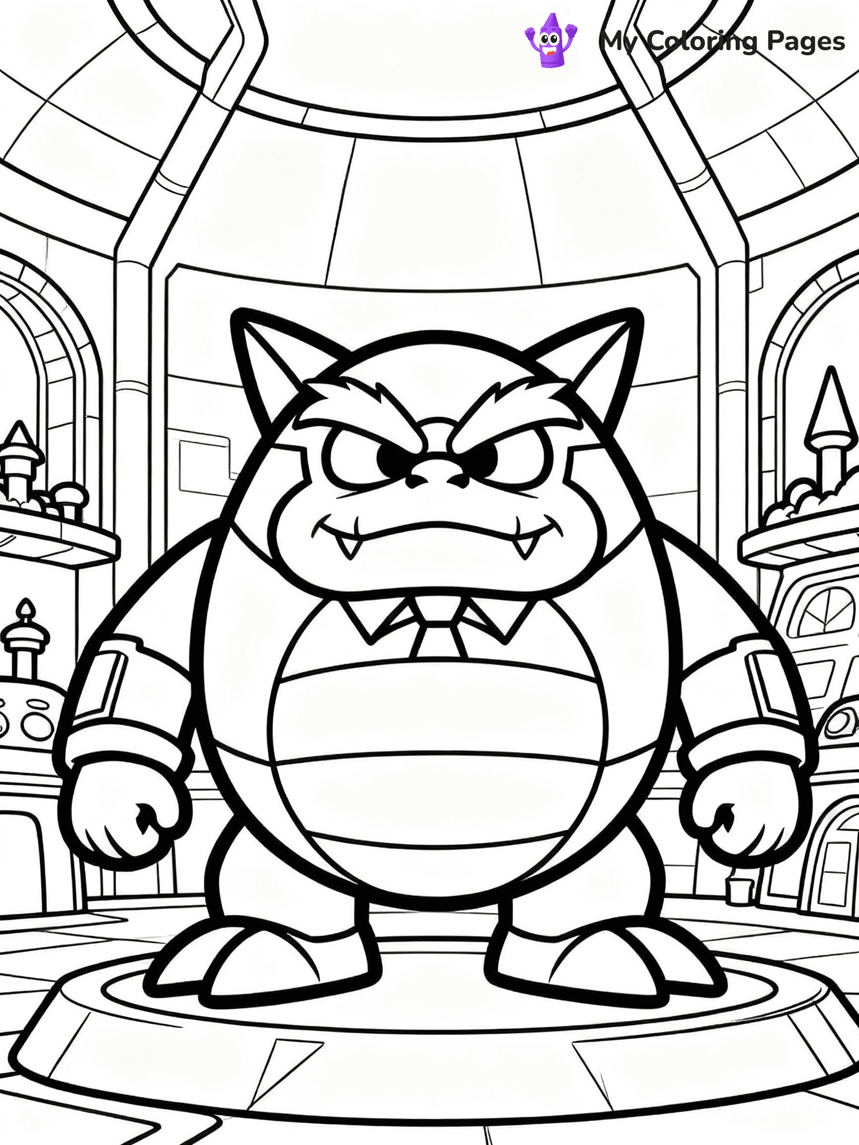 ⚠️ CRITICAL REQUIREMENT - ABSOLUTE BLACK AND WHITE ONLY ⚠️
This MUST be a BLACK AND WHITE line drawing ONLY. NO COLORS whatsoever.
- ONLY pure black lines (#000000) on pure white background (#FFFFFF)
- ABSOLUTELY NO colors, NO shading, NO gradients, NO grayscale
- If there are ANY colors in the output, the image is REJECTED
- This is a COLORING PAGE - meant to be COLORED IN by children
- The output must be UNCOLORED line art ready for coloring
⚠️ SUBJECT TO DRAW: Dr. Eggman from Sonic in his evil lair. Important: PURE OUTLINES. NO FILLS, COLOR, SHADING, OR GREYSCALE. WHITE BACKGROUND.
(REMEMBER: Output must be BLACK AND WHITE line art only, NOT colored!)
# Flat, Friendly Cartoon Line-Art Coloring Page
You are generating a **pure black-and-white binary image** of a child-friendly cartoon scene combining characters and background scenery in one cohesive composition.
## Rendering Rules (Strict)
- Only two colors: pure black (#000000) outlines and pure white (#FFFFFF) background.
- No grayscale, shading, gradients, tints, fills, transparency, or partial pixels.
- No antialiasing or blended edges; every pixel is 100% black or white.
- No solid black fills inside shapes — all areas inside outlines must remain white.
- No dark clothing areas or filled tone blocks; all garments outlined only.
- No shadows, textures, lighting, or tonal variations.
- Must look like flat binary vector line-art for coloring pages.
## Drawing & Composition
- **Medium, consistent line weight**; clean closed outlines easy to color inside.
- **Flat, simple, child-friendly design** — no realism or 3D depth.
- Characters are **grounded on a surface**, centered and large.
- **Balanced composition** with clear silhouettes and minimal props.
## Scenery & Style
- Landmarks (e.g., mosque, CN Tower) and scenery (trees, benches, waves) drawn with **black outlines only.**
- For real-world figures, teams, or places, show accurate details using only black outlines—no text or logos. Use distinctive uniform patterns, abstract symbols, and landmark silhouettes to convey identity.
- Keep **consistent perspective**; no floating elements.
- **Style:** whimsical **Doodle Art Alley** — rounded, friendly outlines.
- May adapt shapes from **Crayola, Disney, Peppa Pig, Cocomelon** — *by shape only, never color.*
- Final output: **flat, crisp, binary (#000000/#FFFFFF)**, **no filled color or background text.**
EXTREMELYE IMPORTANT:
- PURE BINARY LINE-ART; NO FILLS (HAIR/CLOTHES/SKIN), SHADING, OR GREY.
- NO SHADING, COLOR. MUST BE WHITE BACKGROUND.
⚠️ FINAL REMINDER: Draw the subject "Dr. Eggman from Sonic in his evil lair. Important: PURE OUTLINES. NO FILLS, COLOR, SHADING, OR GREYSCALE. WHITE BACKGROUND." as BLACK AND WHITE line art. Zero colors in output.