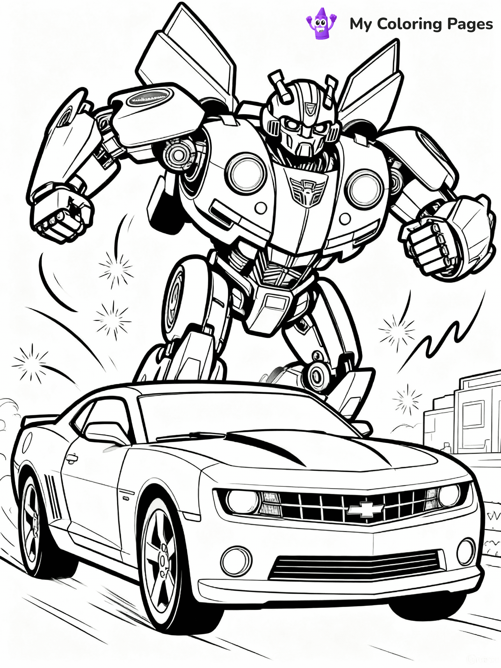 Bumblebee Transformer Coloring Pages - 16