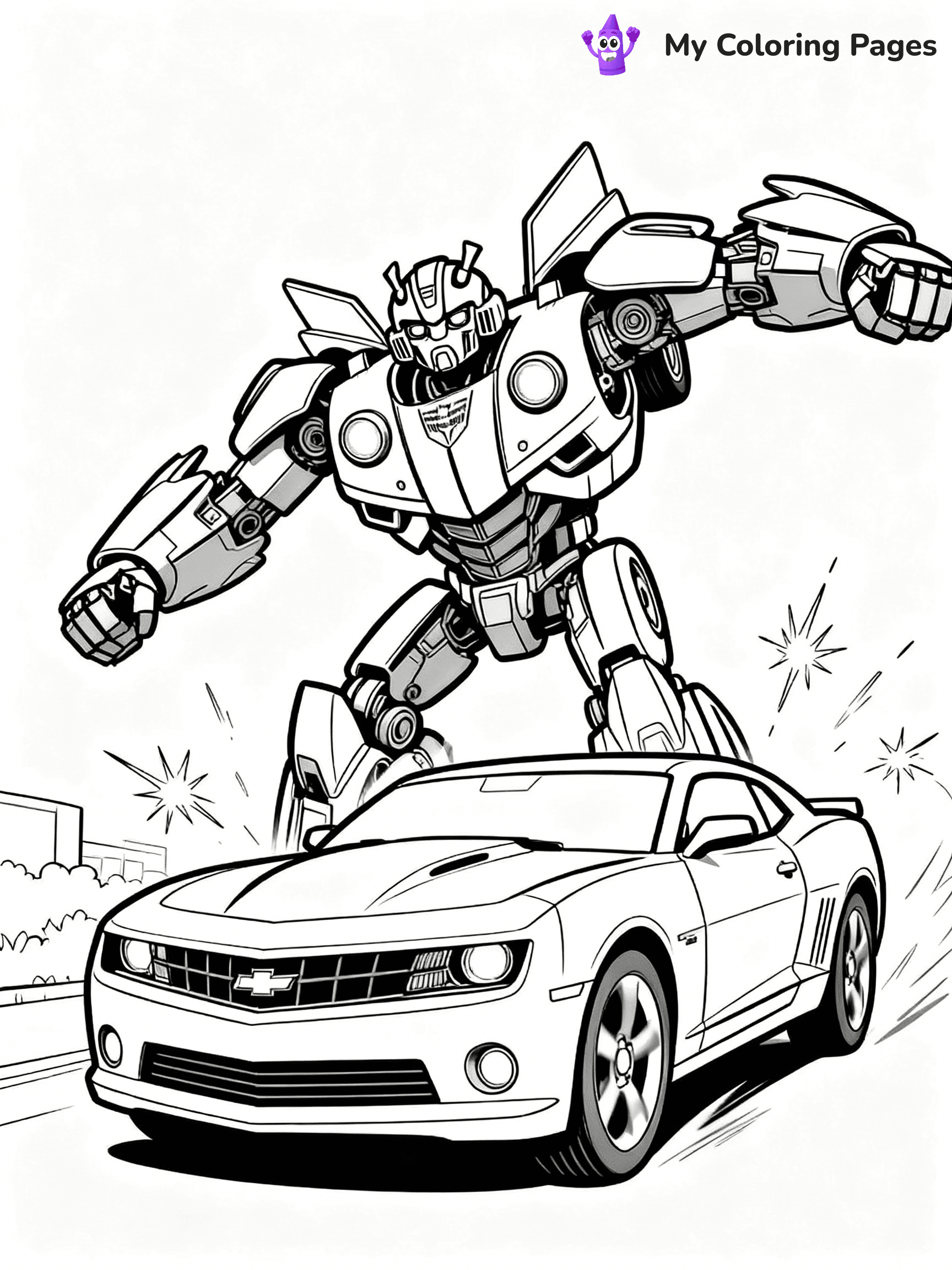 Bumblebee Transformer Coloring Pages - 12