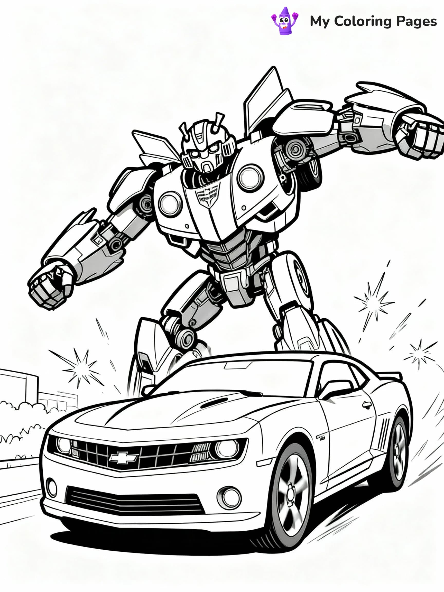 Bumblebee Transformer Coloring Pages - 12
