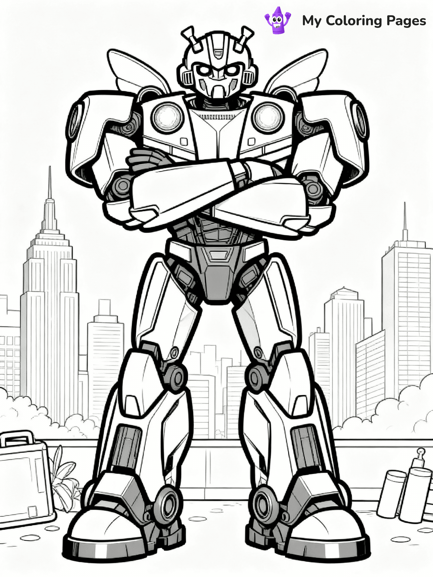 Bumblebee Transformer Coloring Pages - 1