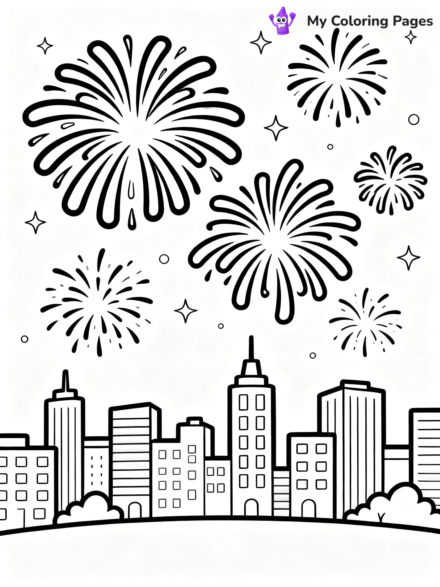 Easy New Years Coloring Pages - 77