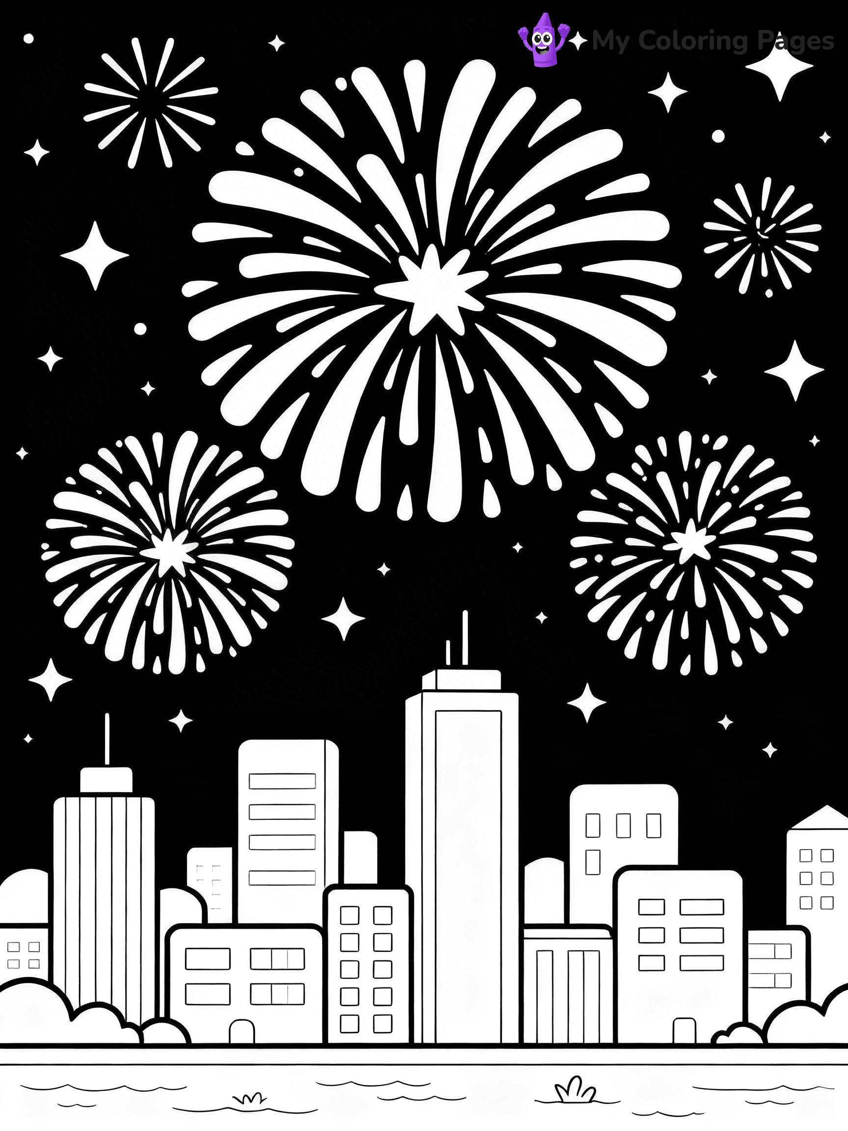 Easy New Years Coloring Pages - 76