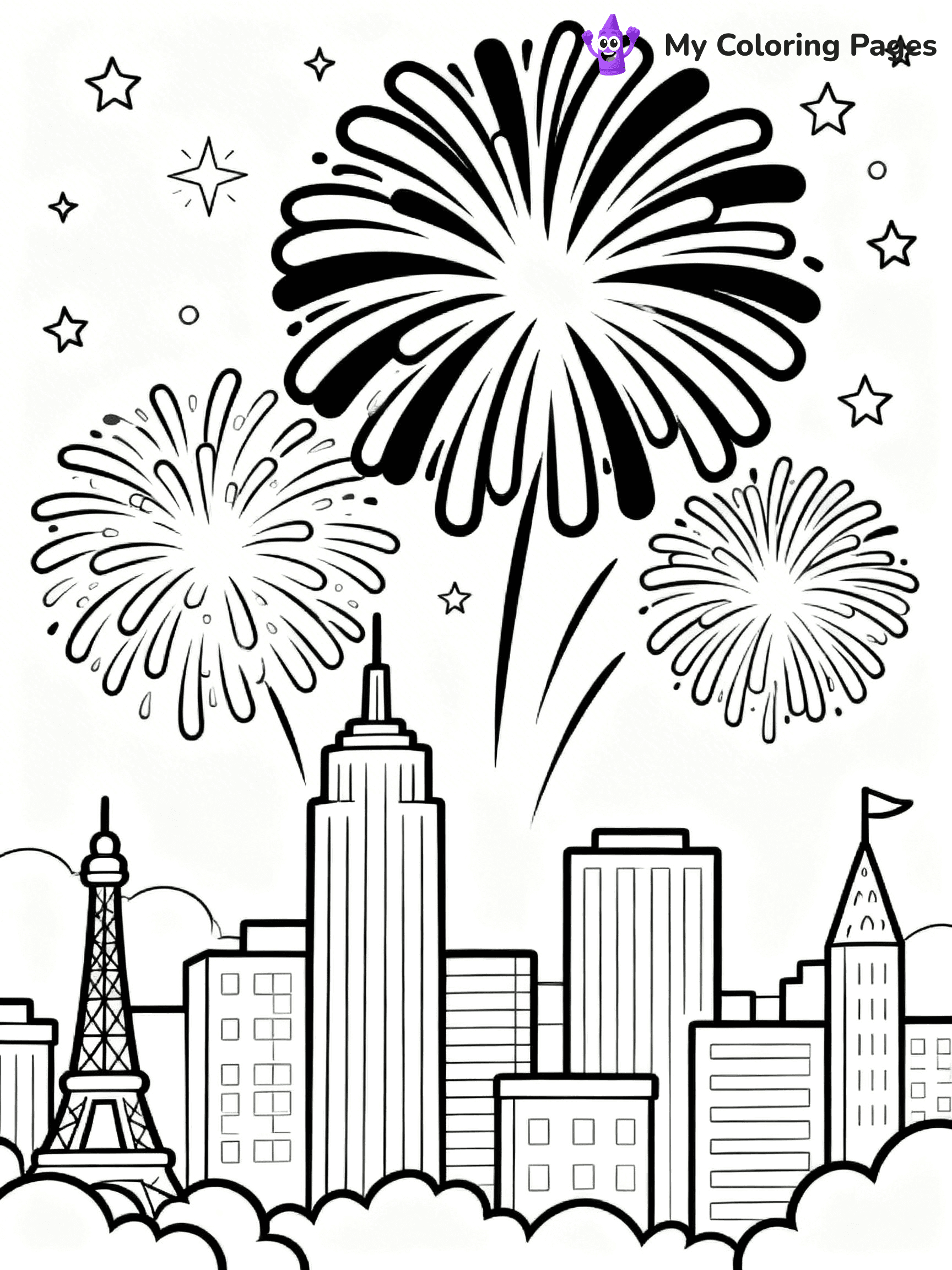 Easy New Years Coloring Pages - 75