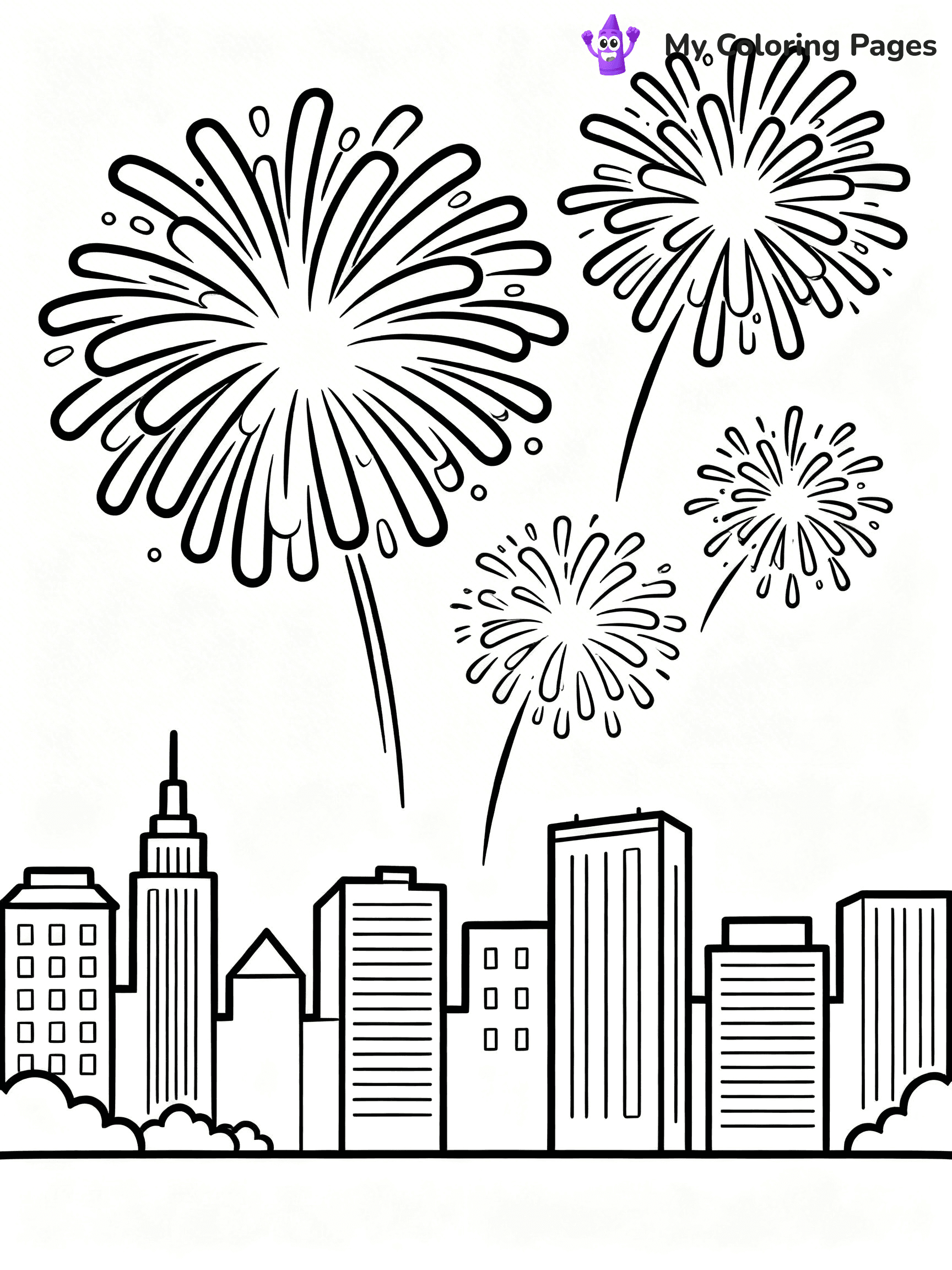 Easy New Years Coloring Pages - 74