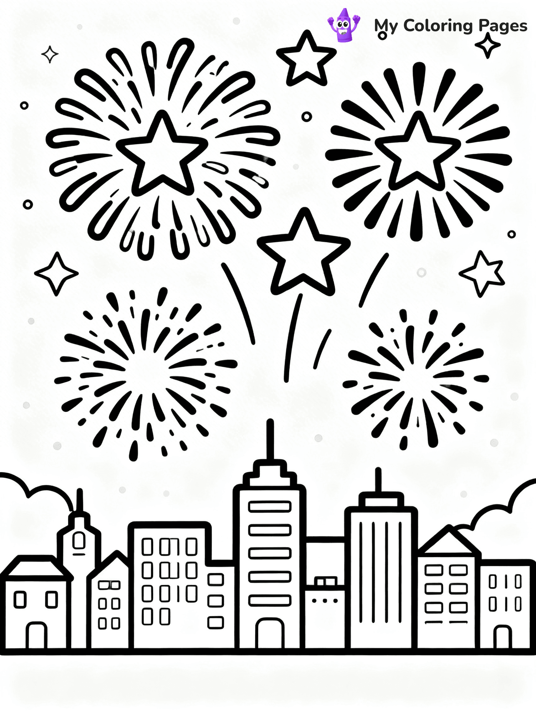 Easy New Years Coloring Pages - 73