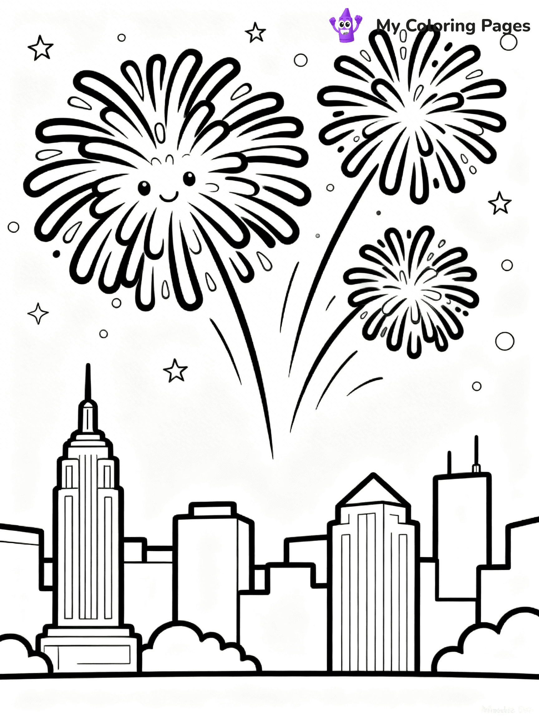 Easy New Years Coloring Pages - 72