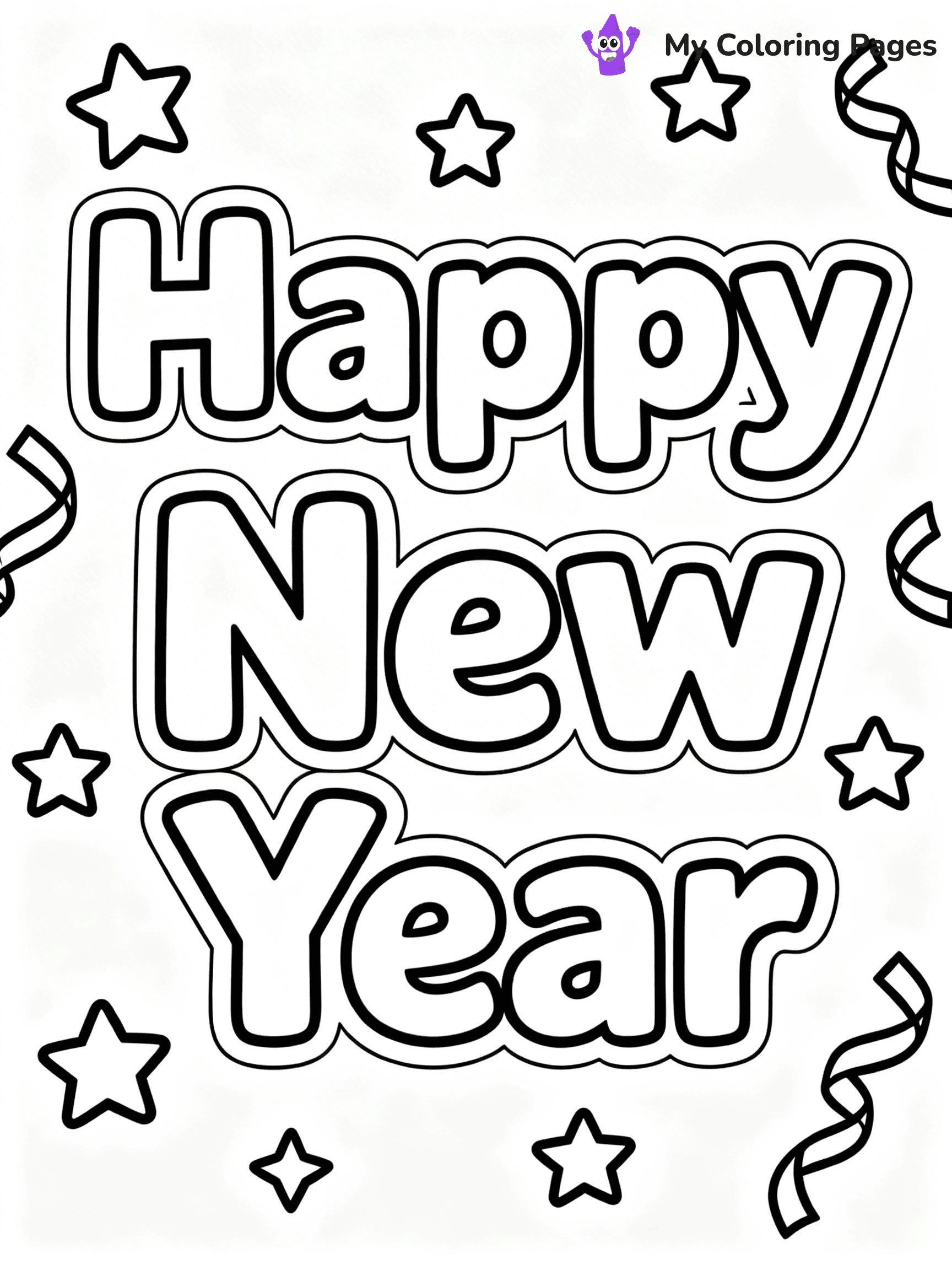 Easy New Years Coloring Pages - 46