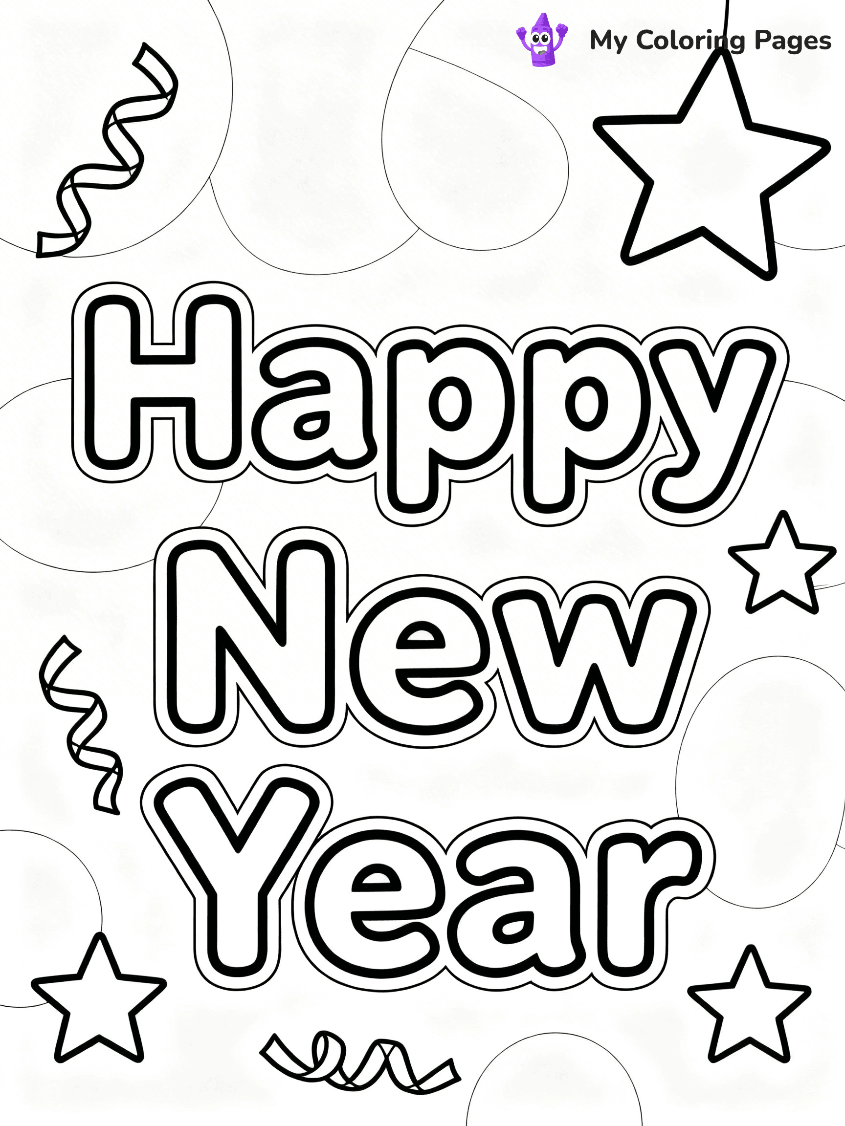 Easy New Years Coloring Pages - 45