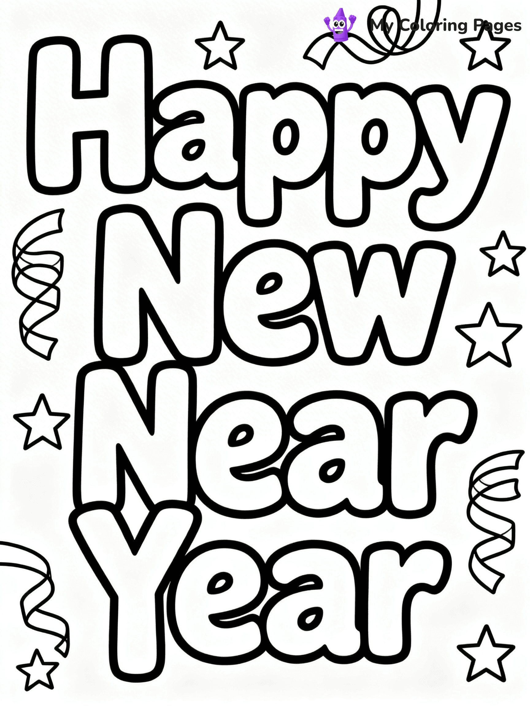 Easy New Years Coloring Pages - 43
