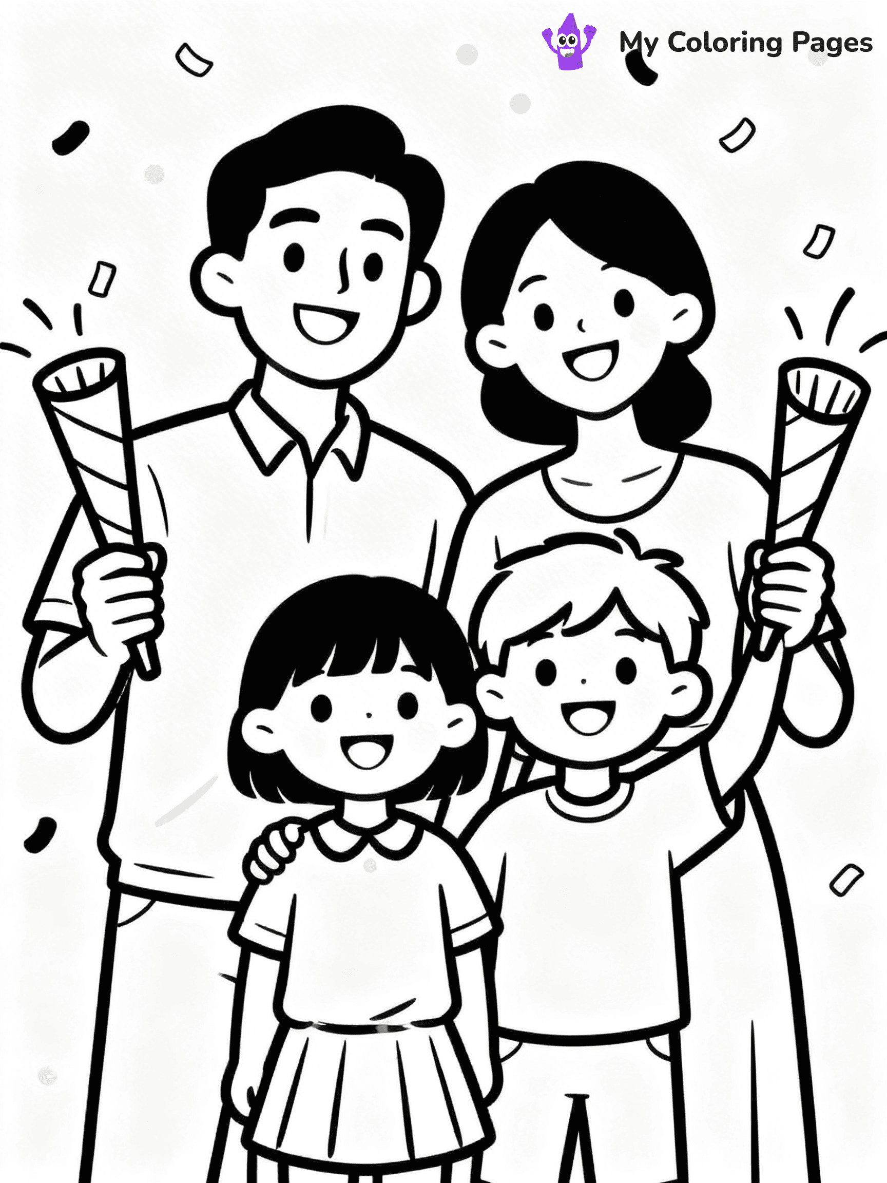 Easy New Years Coloring Pages - 42