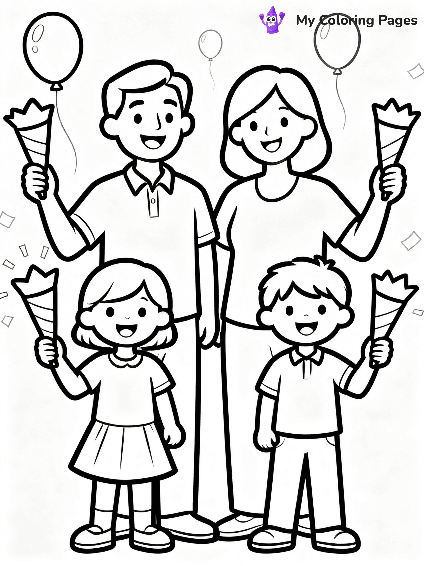 Easy New Years Coloring Pages - 41