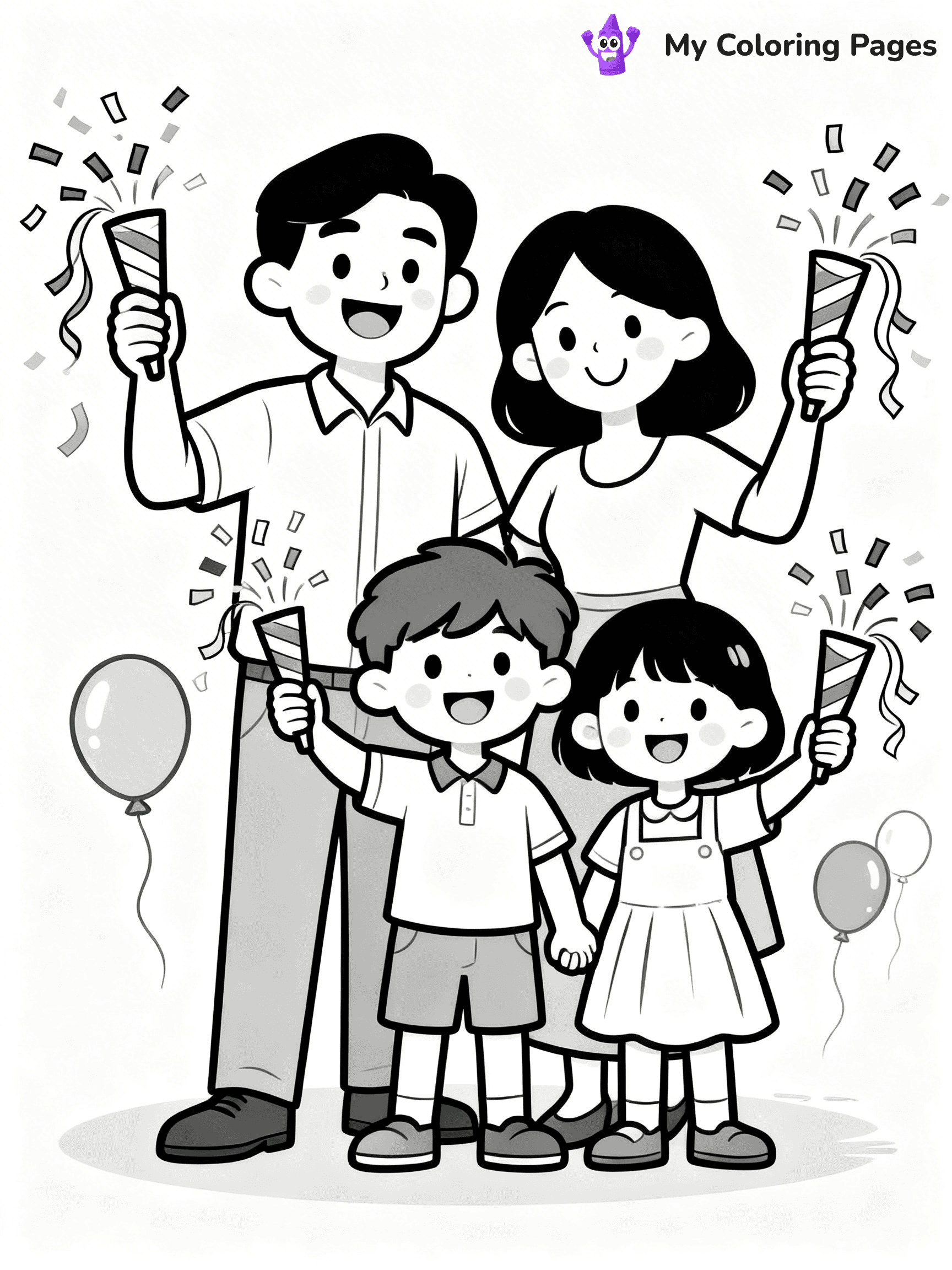 Easy New Years Coloring Pages - 40